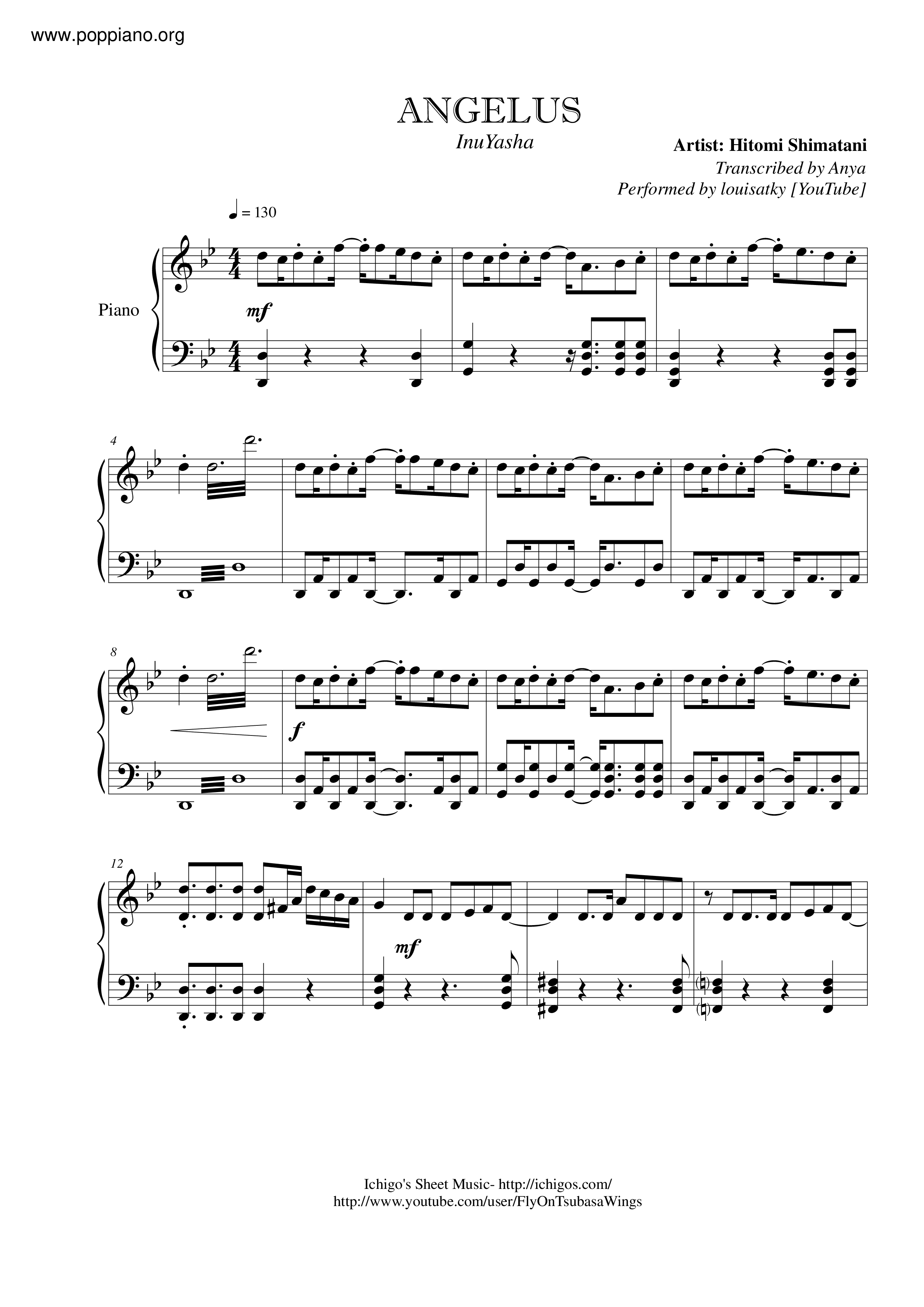 Angelus琴譜