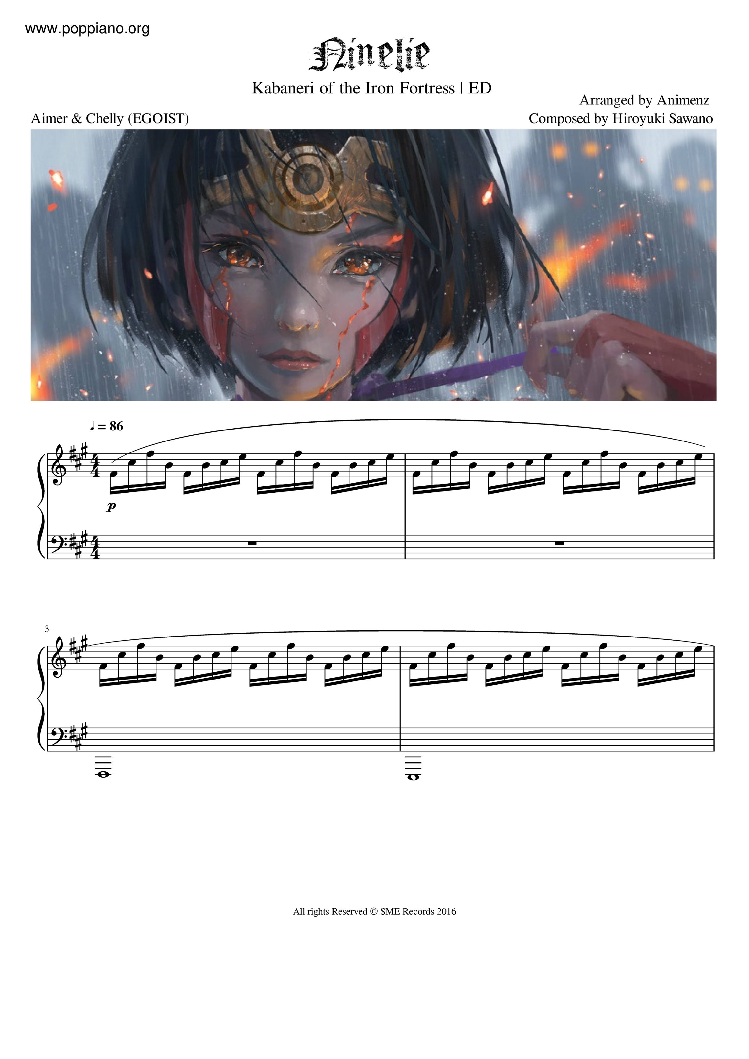 Ninelie琴譜