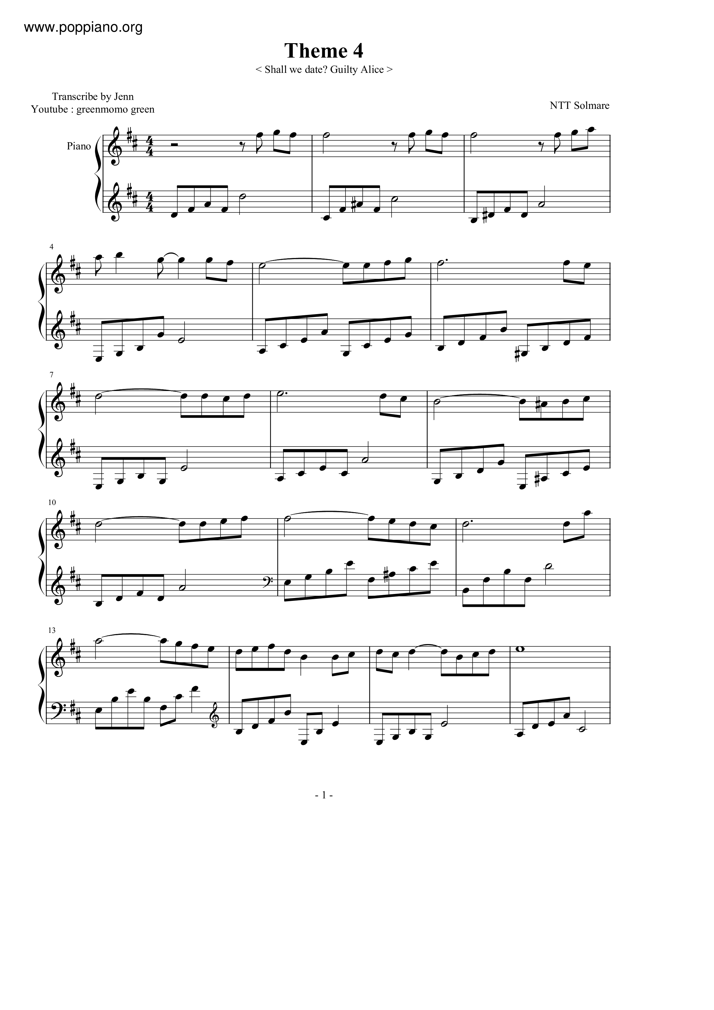 Theme 4琴譜