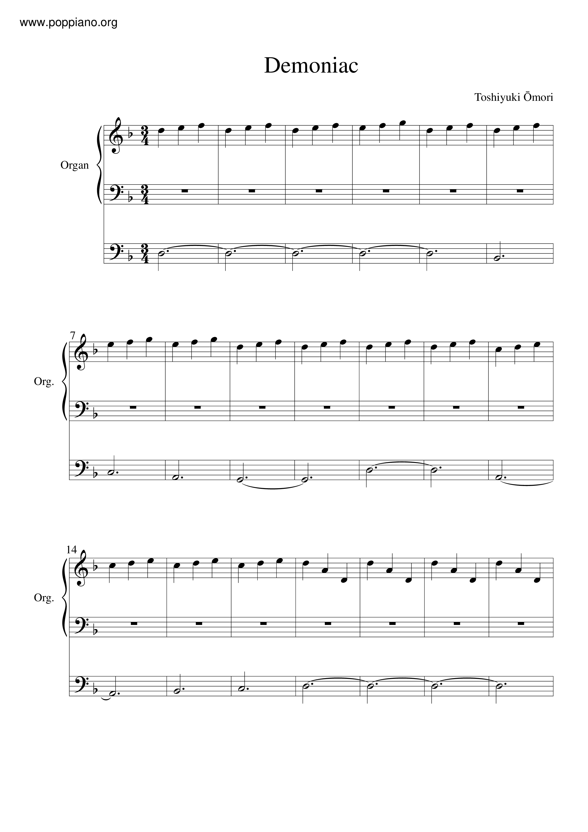 Demoniac琴譜