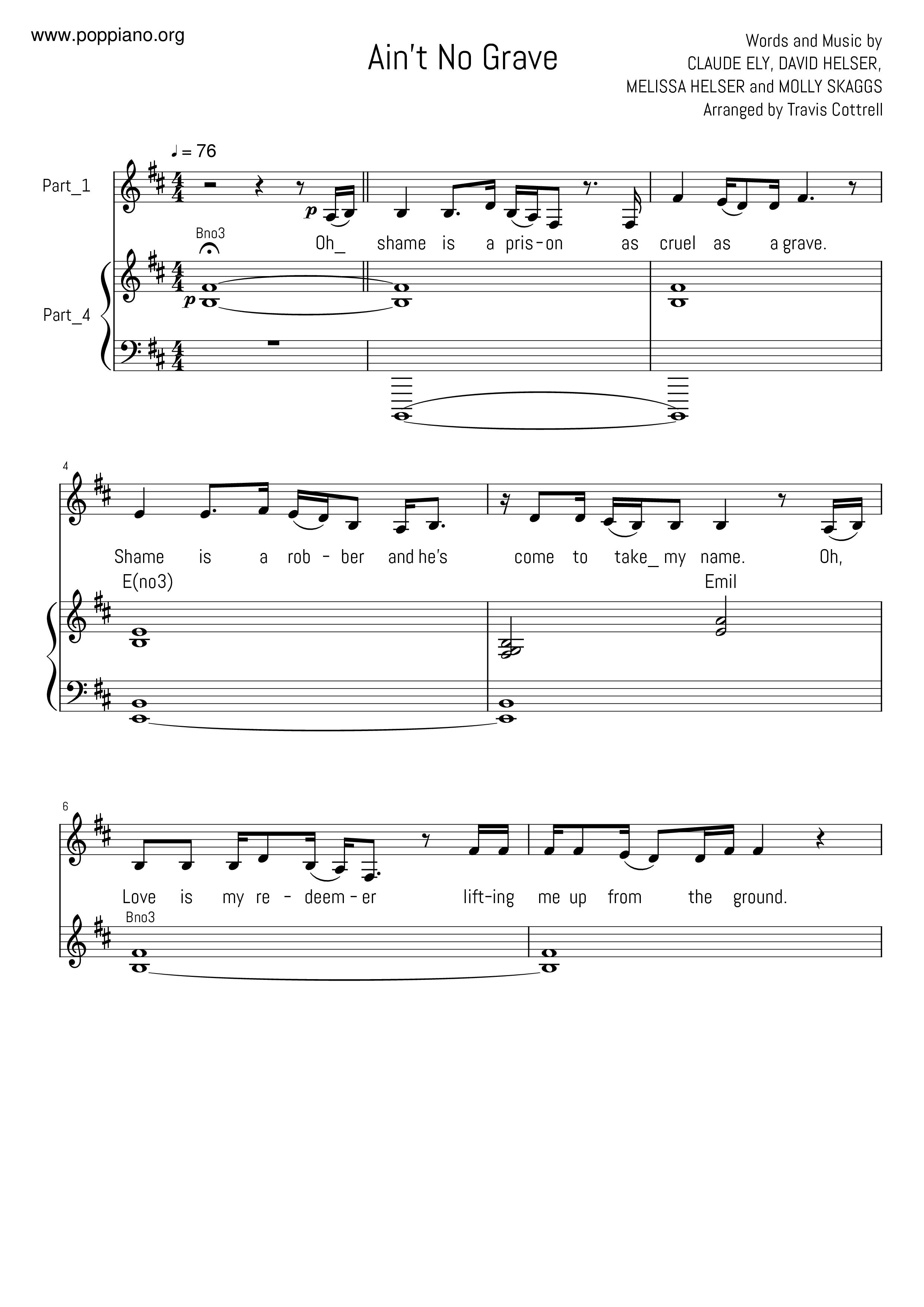 Ain't No Grave琴譜