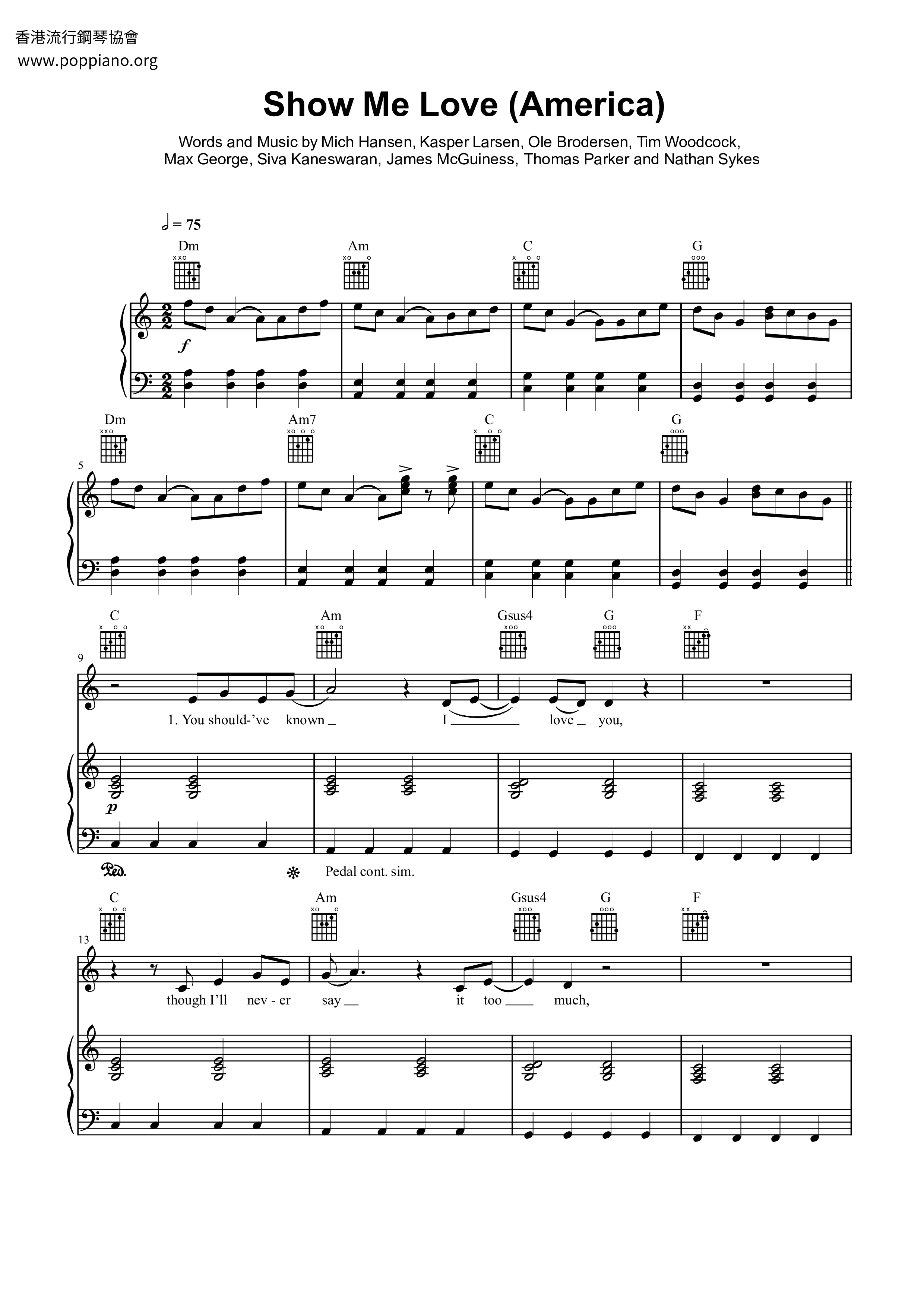 Show Me Love (America)琴譜
