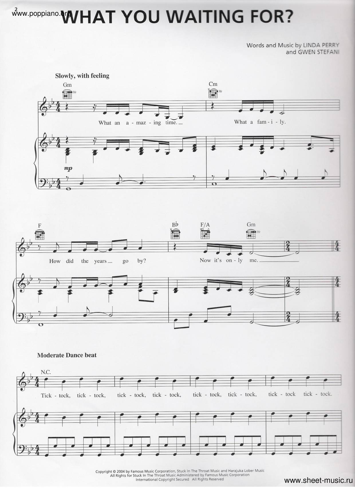 What You Waiting For?琴譜