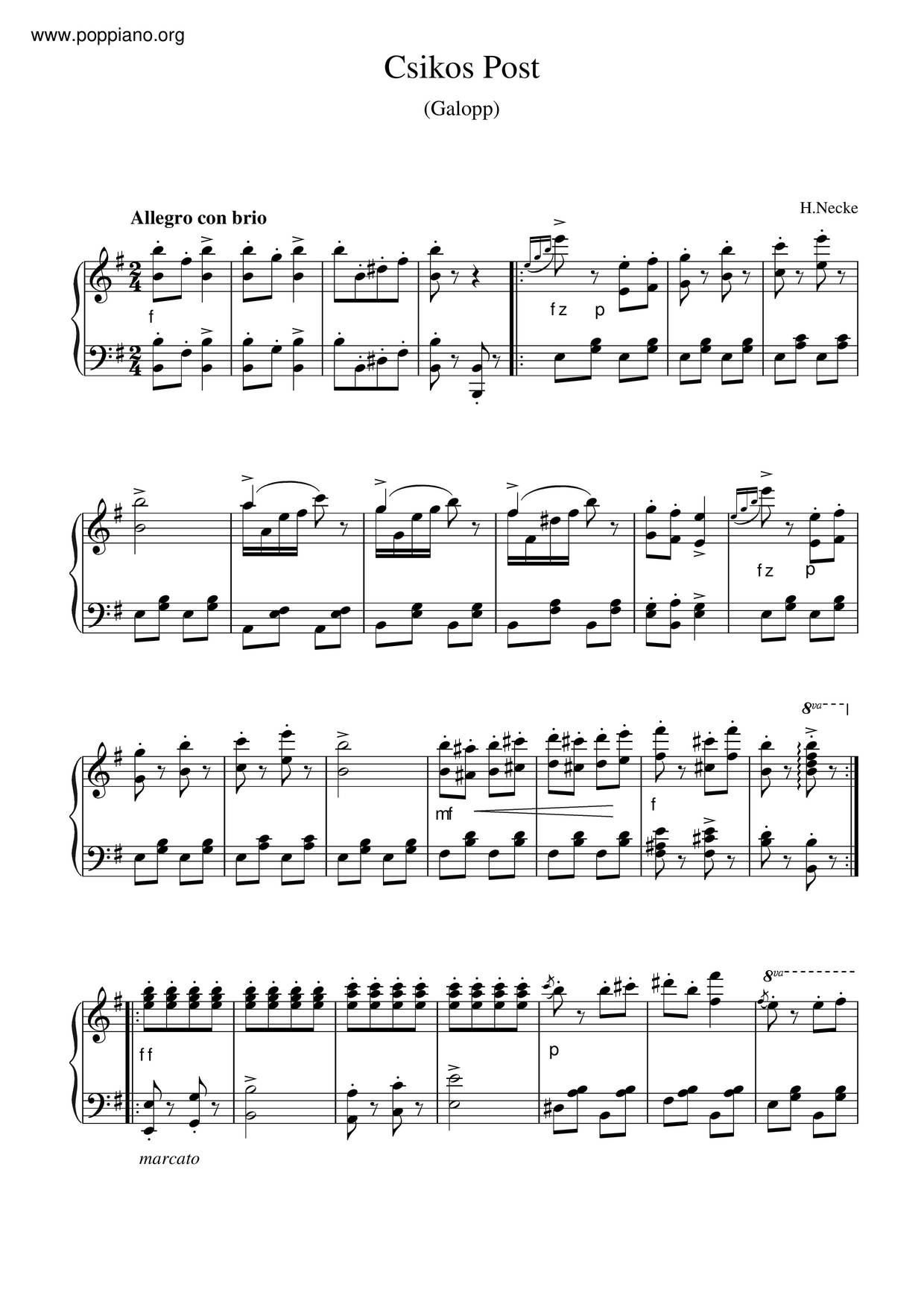 Csikos Post / Galopp琴譜