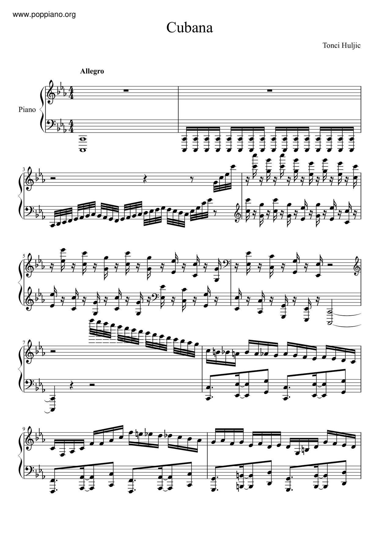 Cubana琴譜