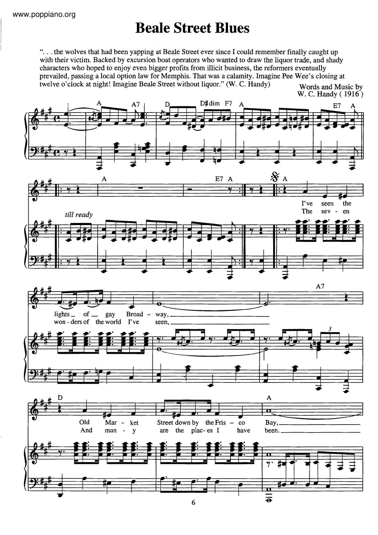 Beale Street Blues琴譜