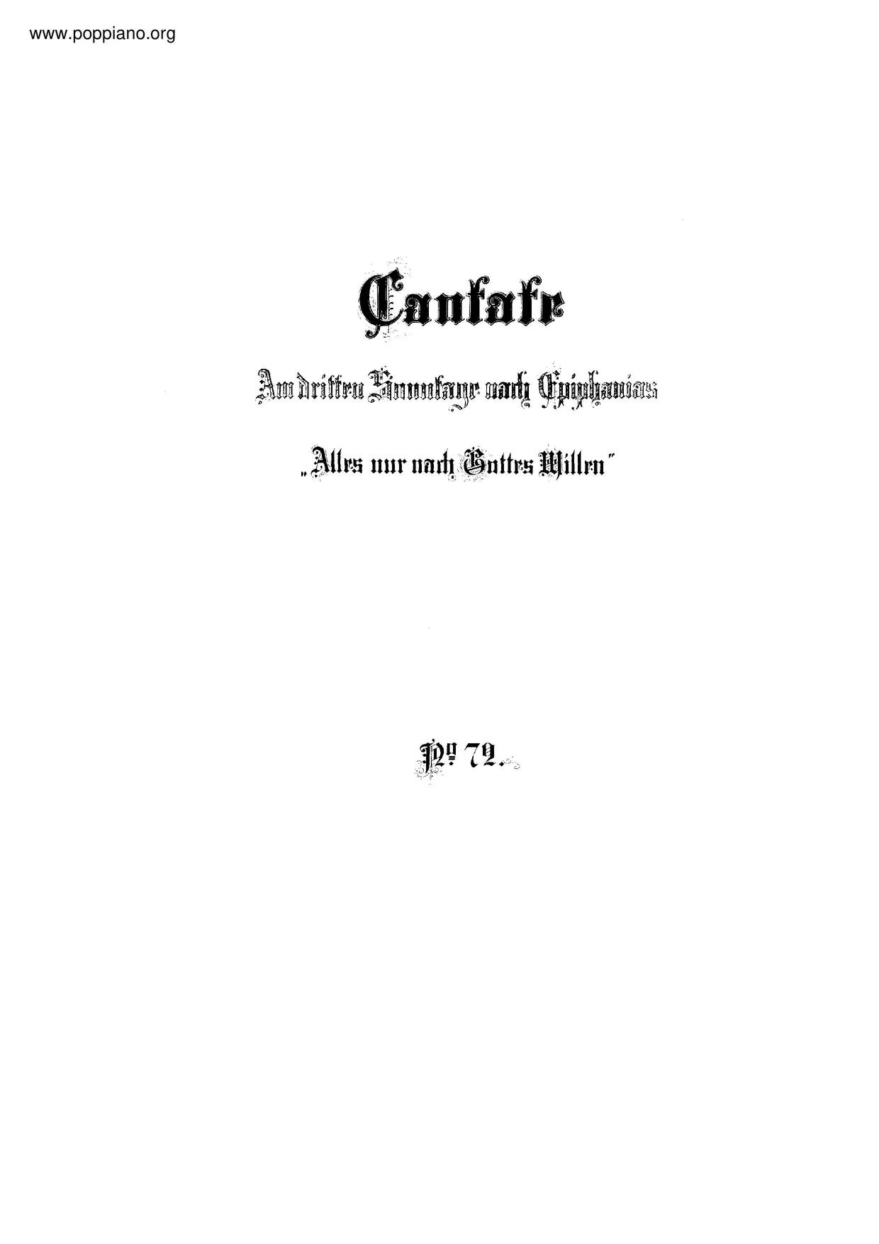 Alles Nur Nach Gottes Willen, BWV 72琴譜