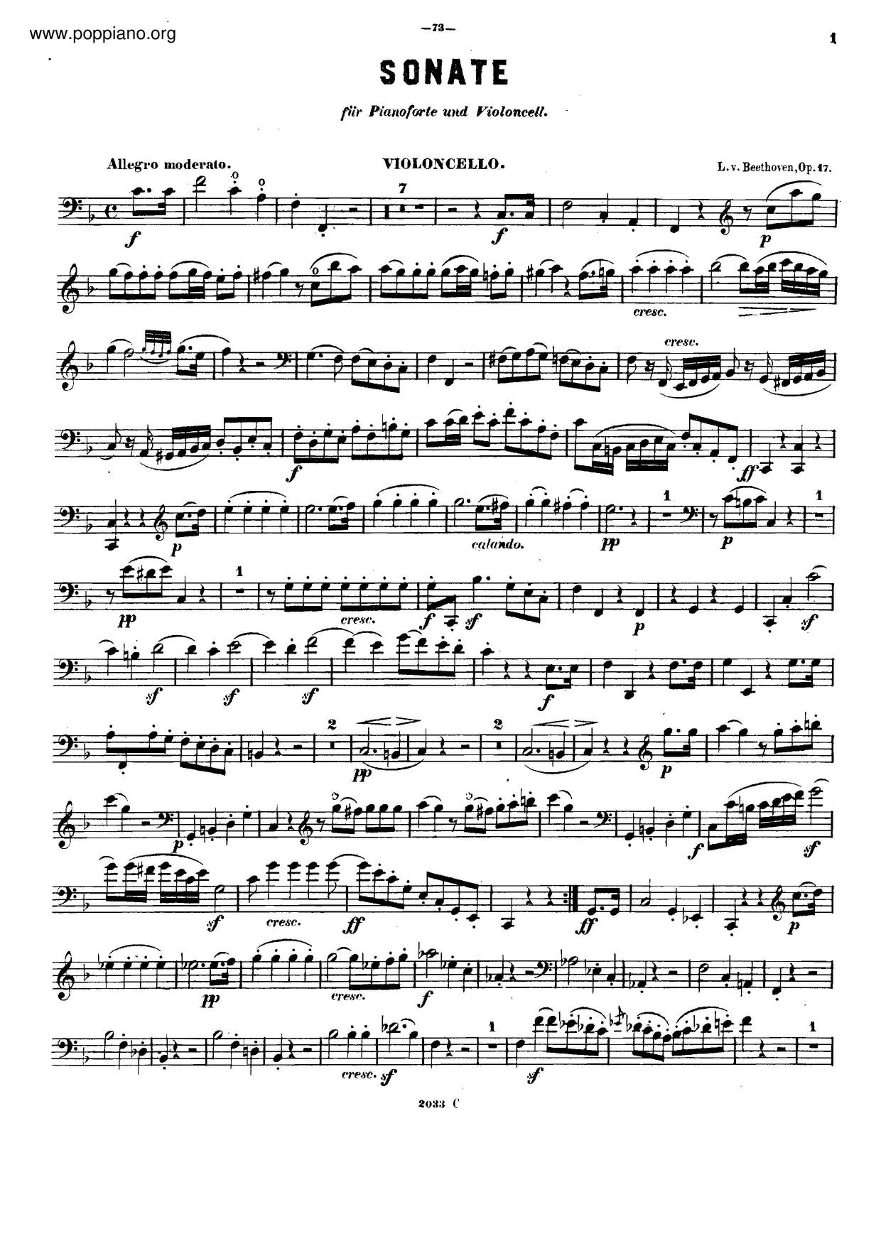 Horn Sonata, Op. 17琴譜