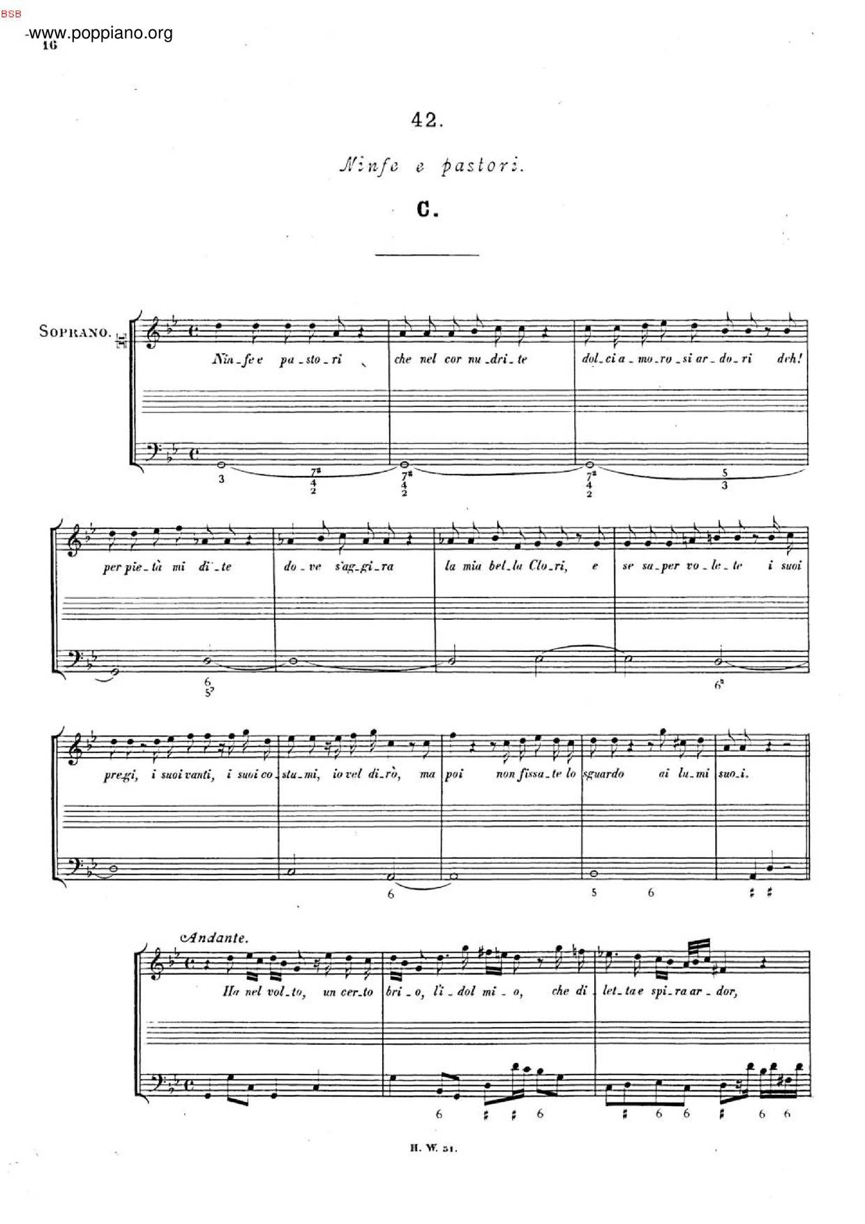 Ninfe E Pastori, HWV 139C琴譜