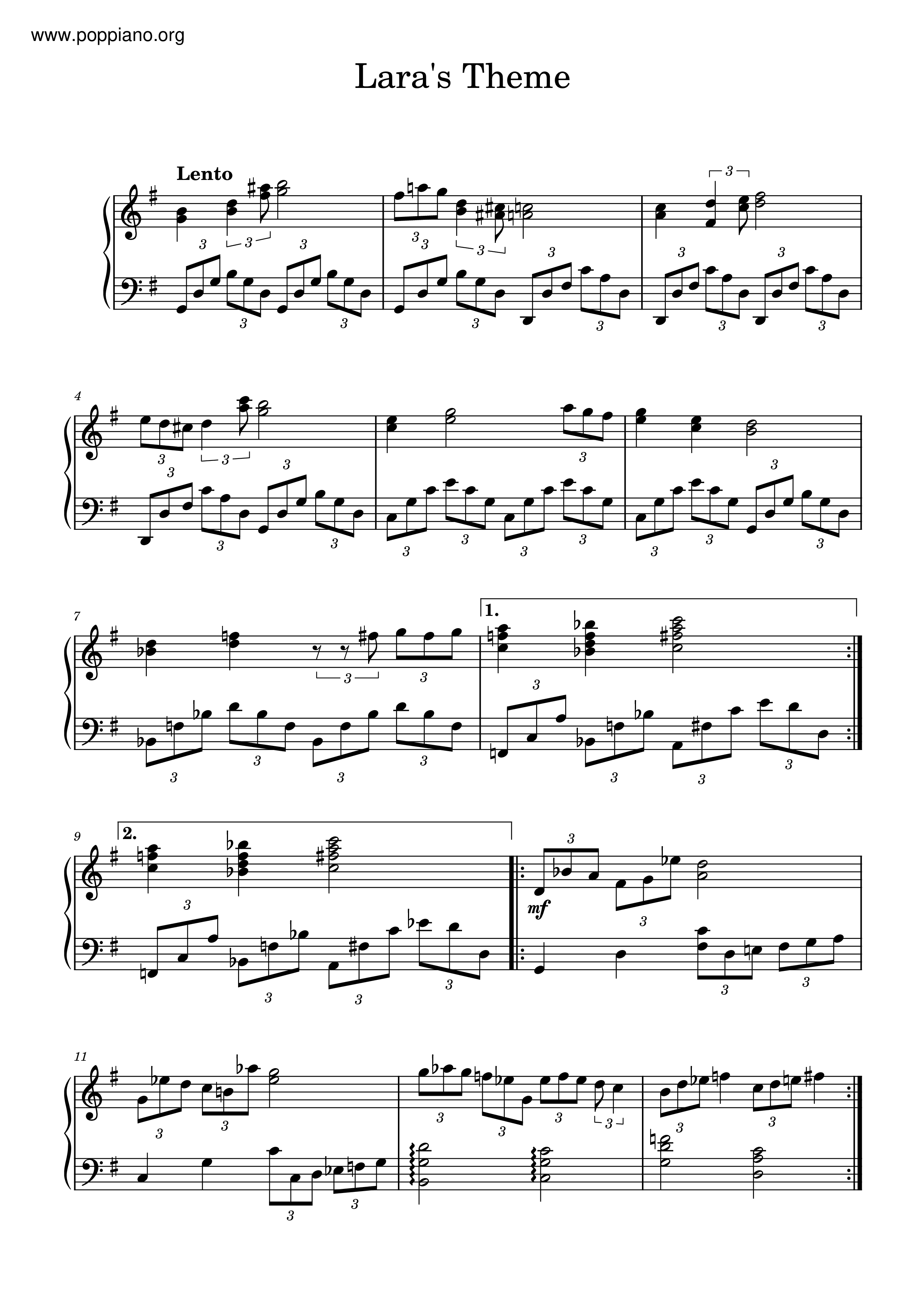 Dr. Zhivago - Lara's Theme琴譜