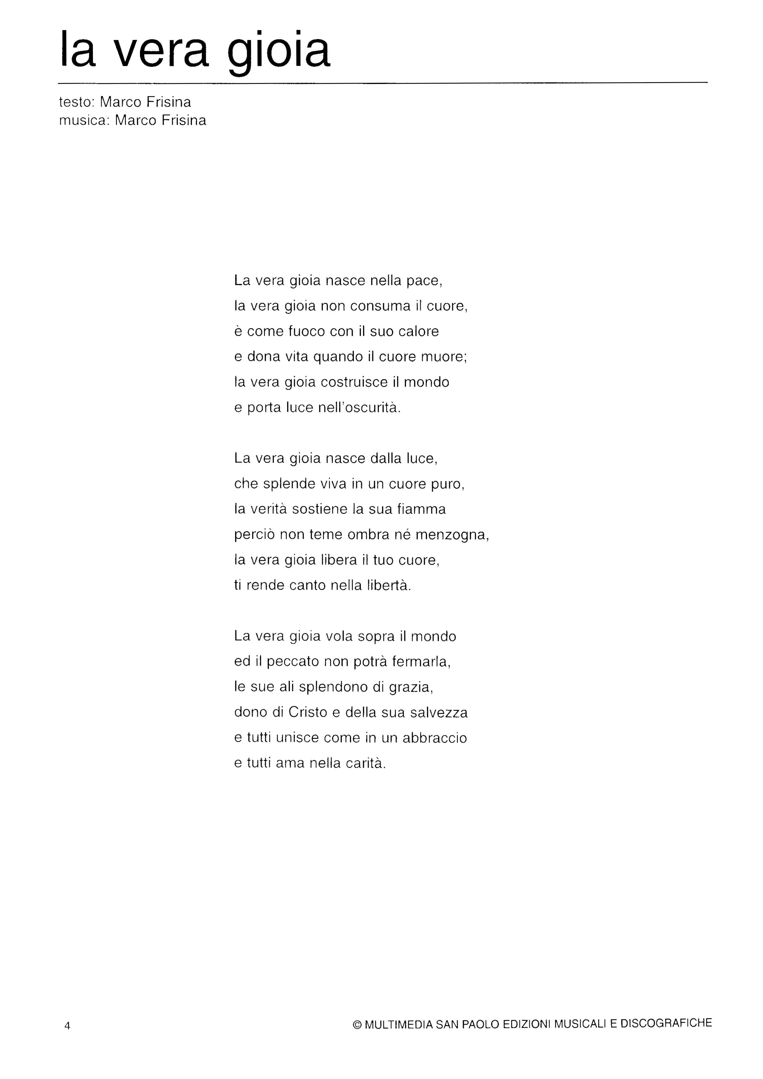 La Vera Gioia琴譜