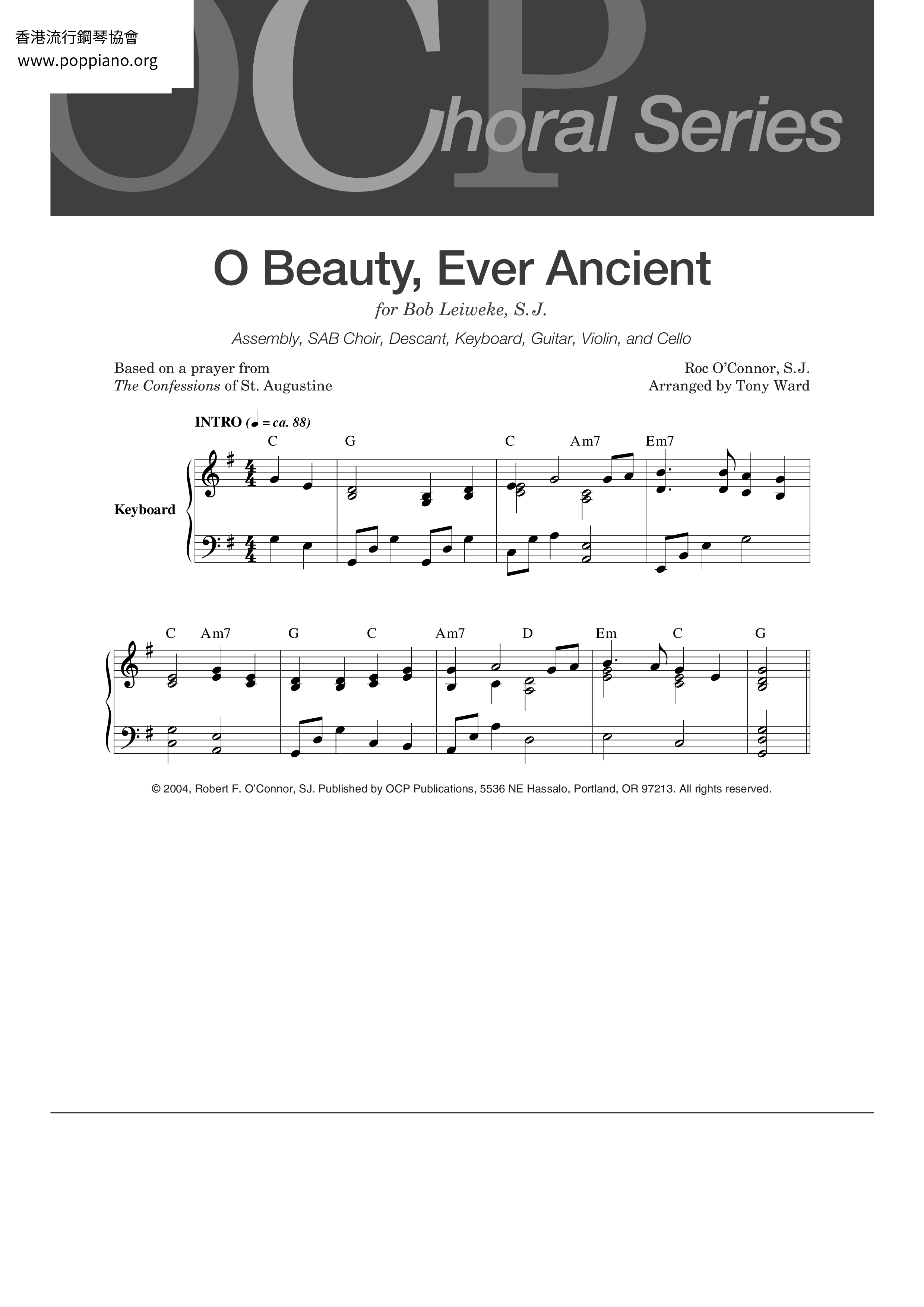 O Beauty, Ever Ancient琴譜