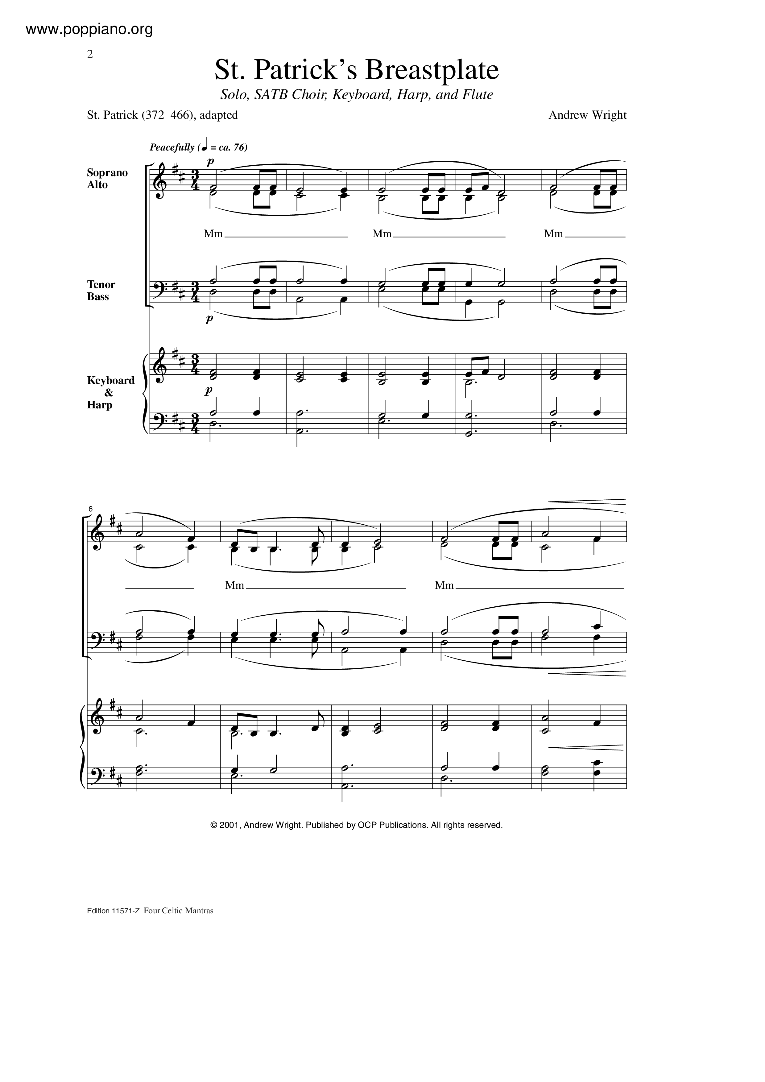 St. Patrick's Breastplate琴譜