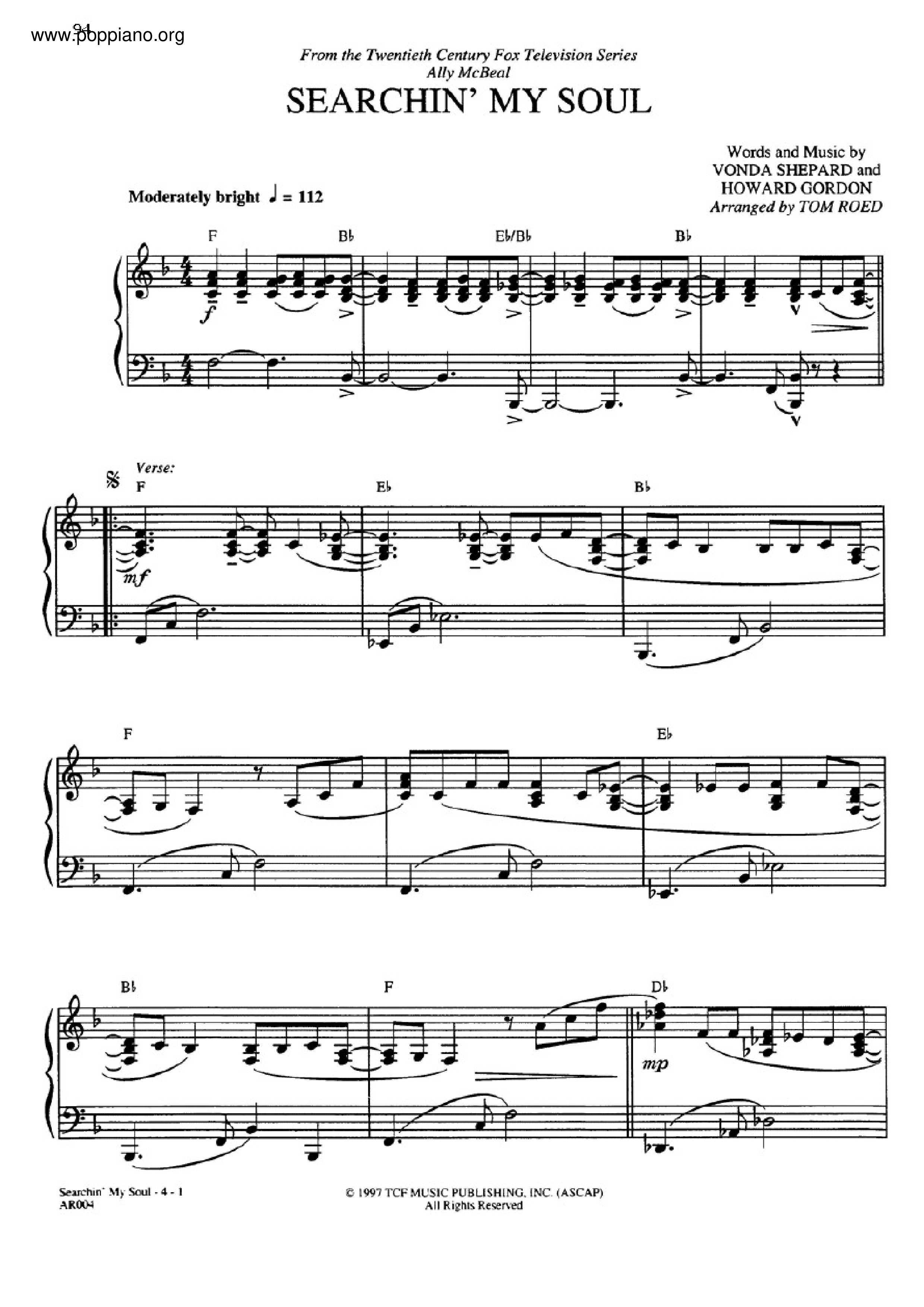 Searchin' My Soul琴譜