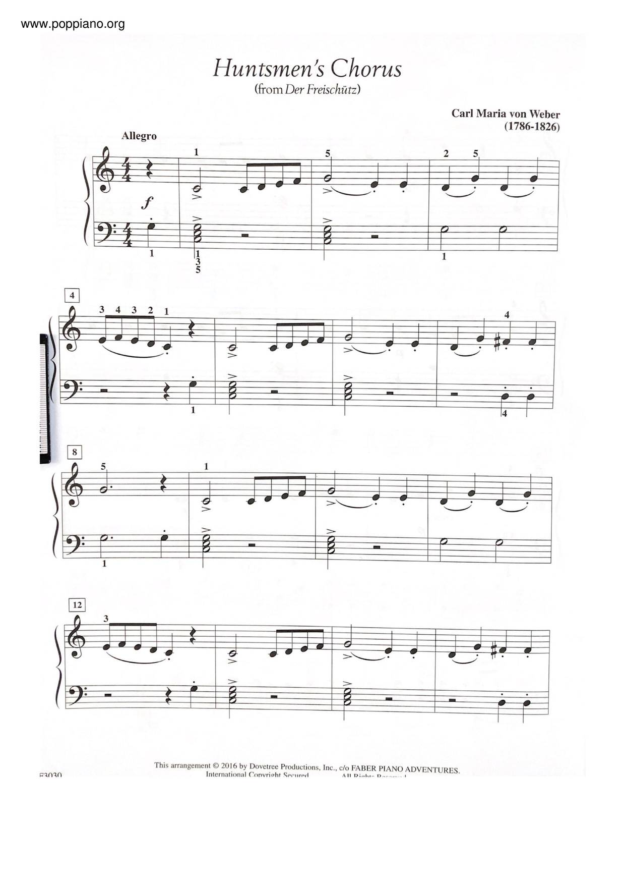 Huntsmen's Chorus琴譜