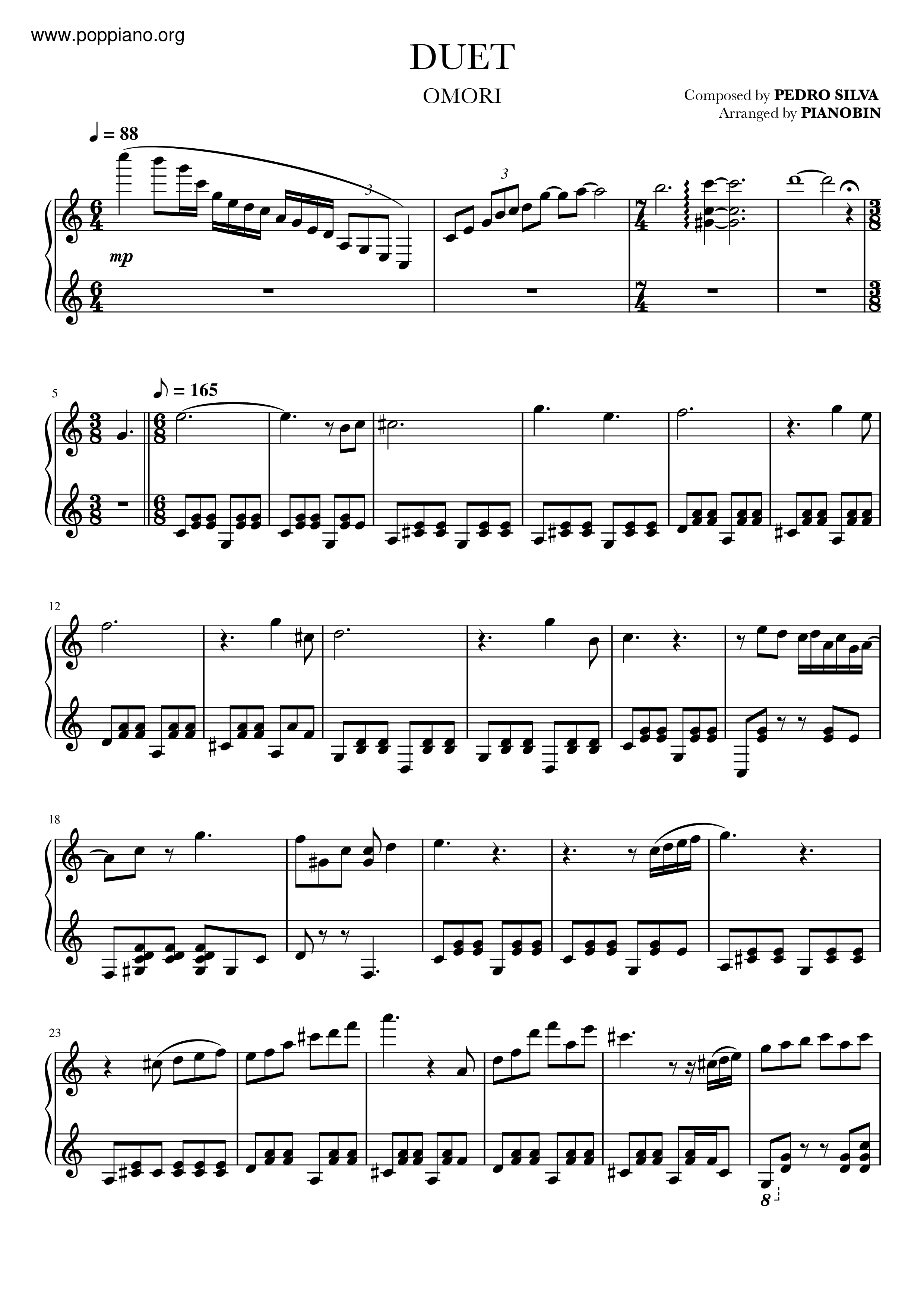 Duet - Omori琴譜