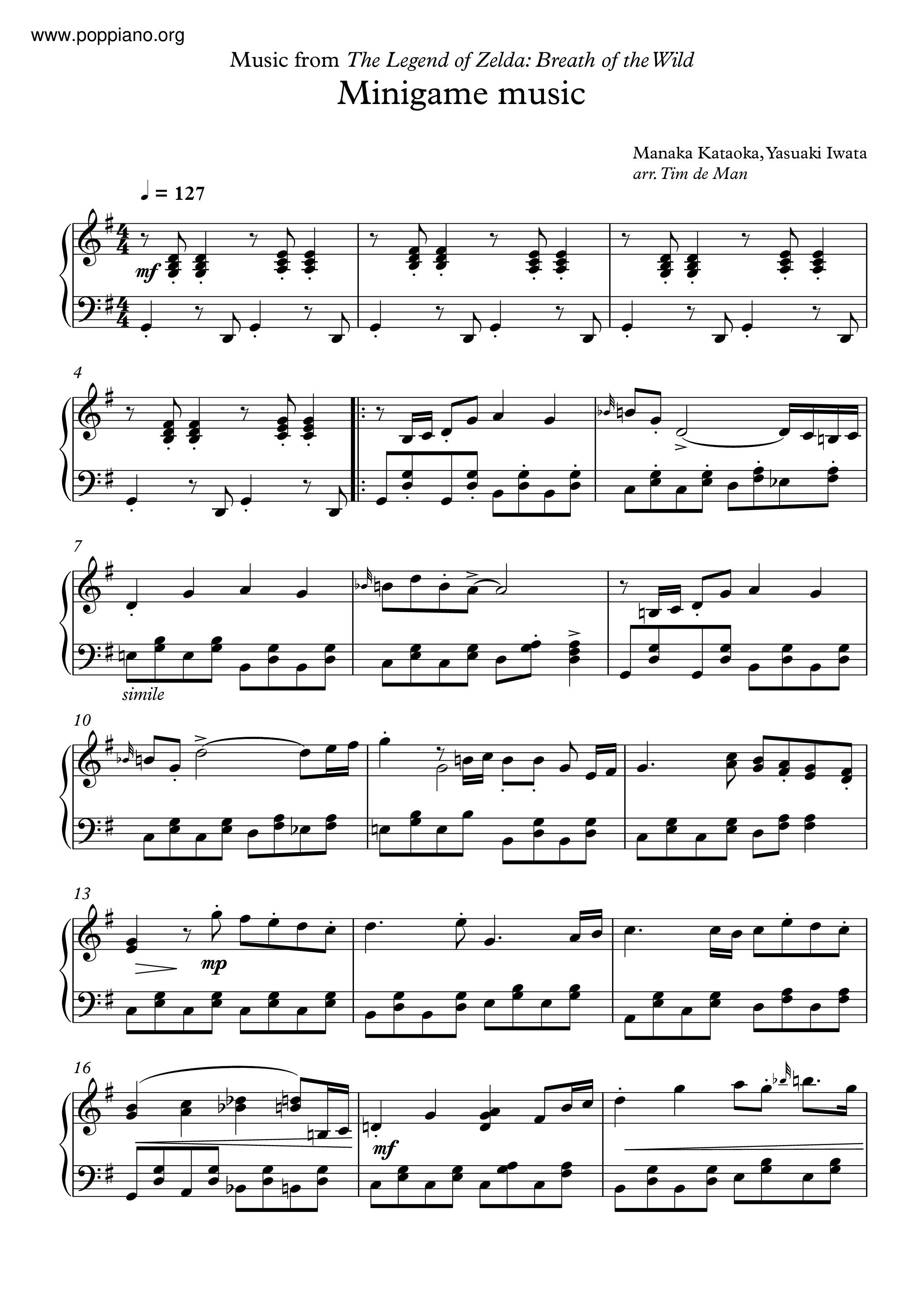 Minigame琴譜