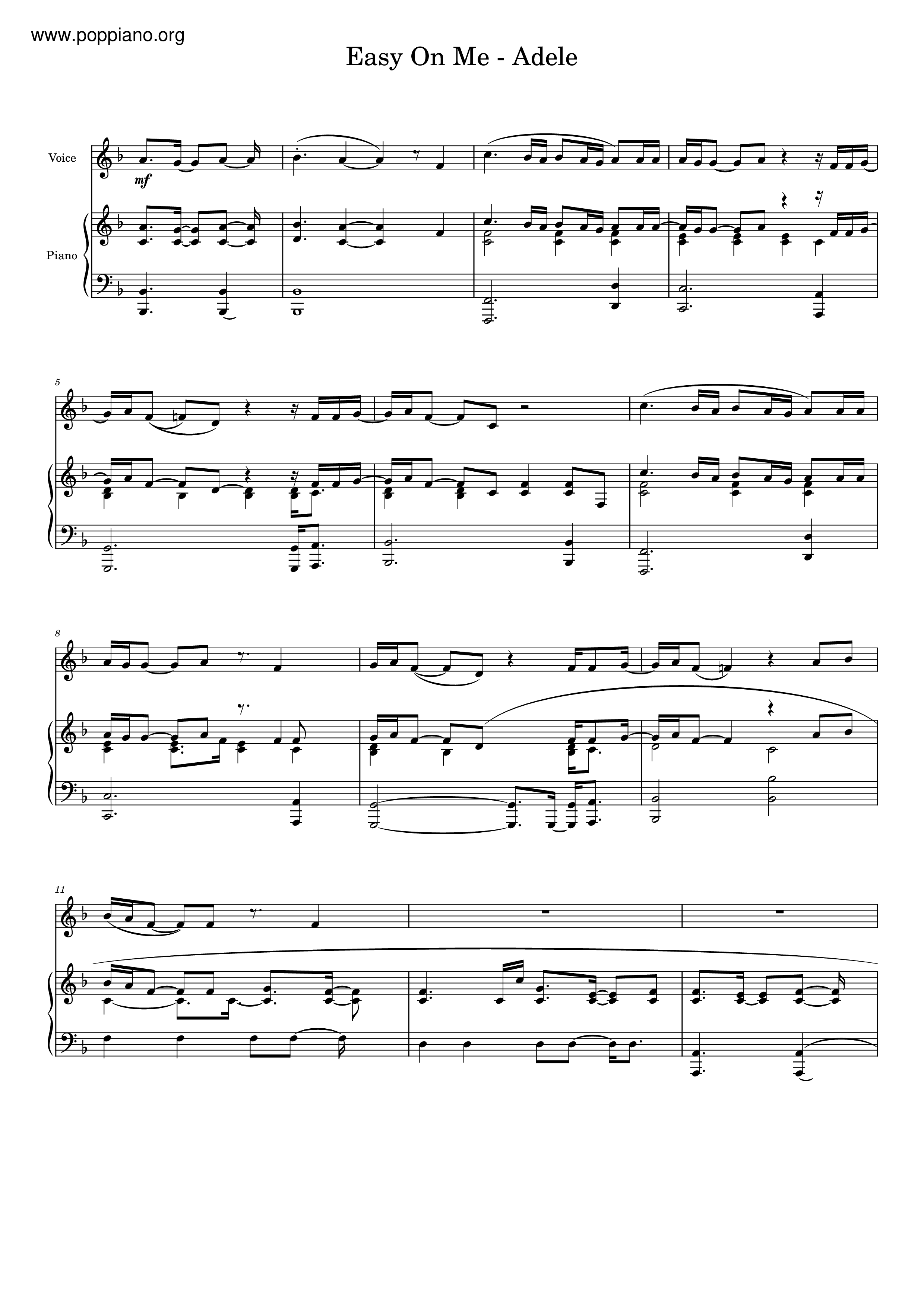 AdeleEasy On Me 琴譜pdf香港流行鋼琴協會琴譜下載 ★