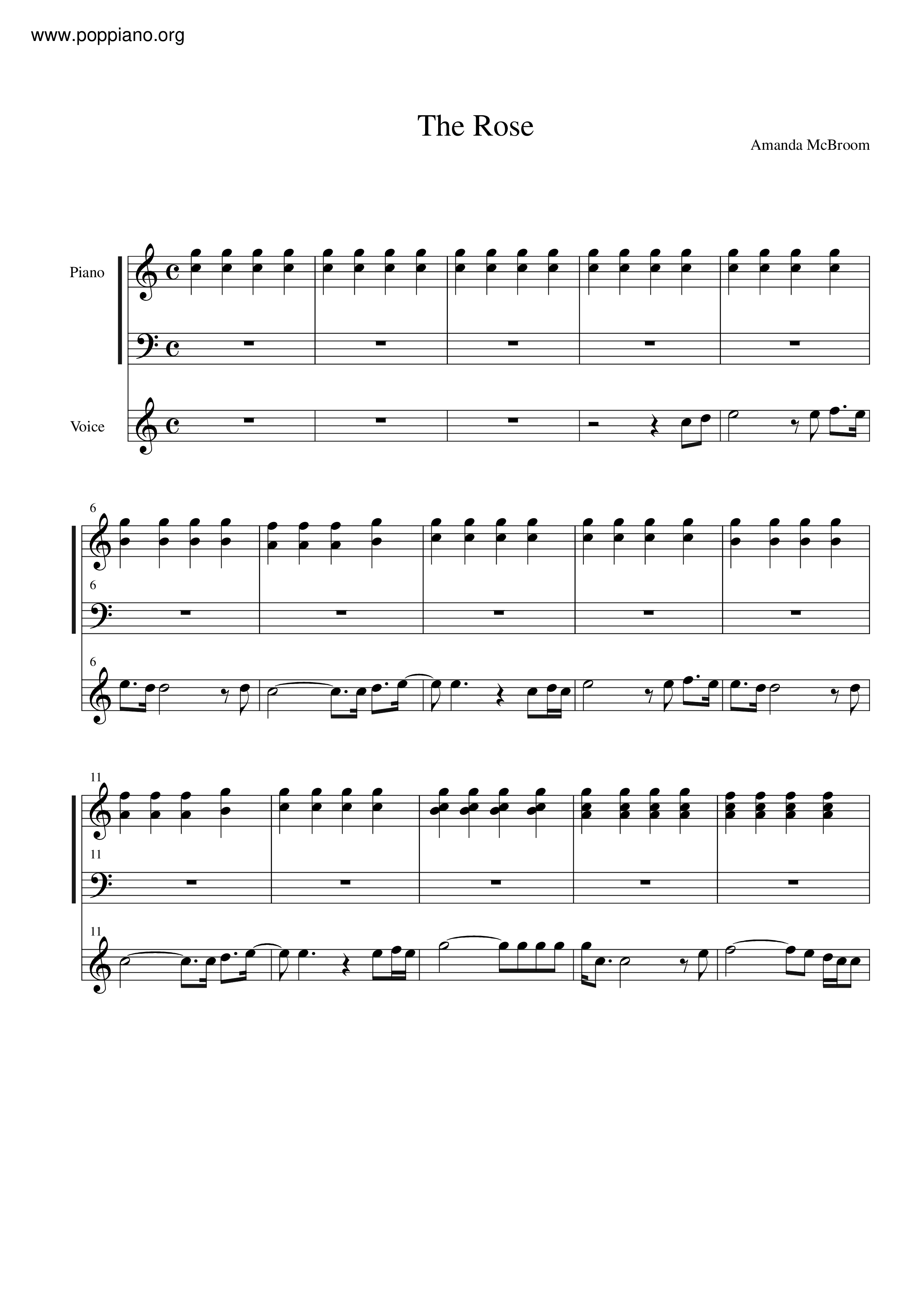 The Rose琴譜