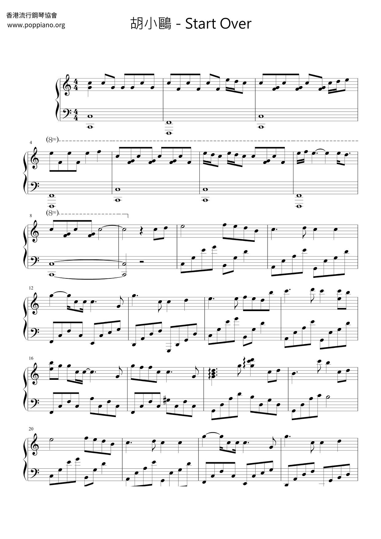 Start Over（完整版）琴譜