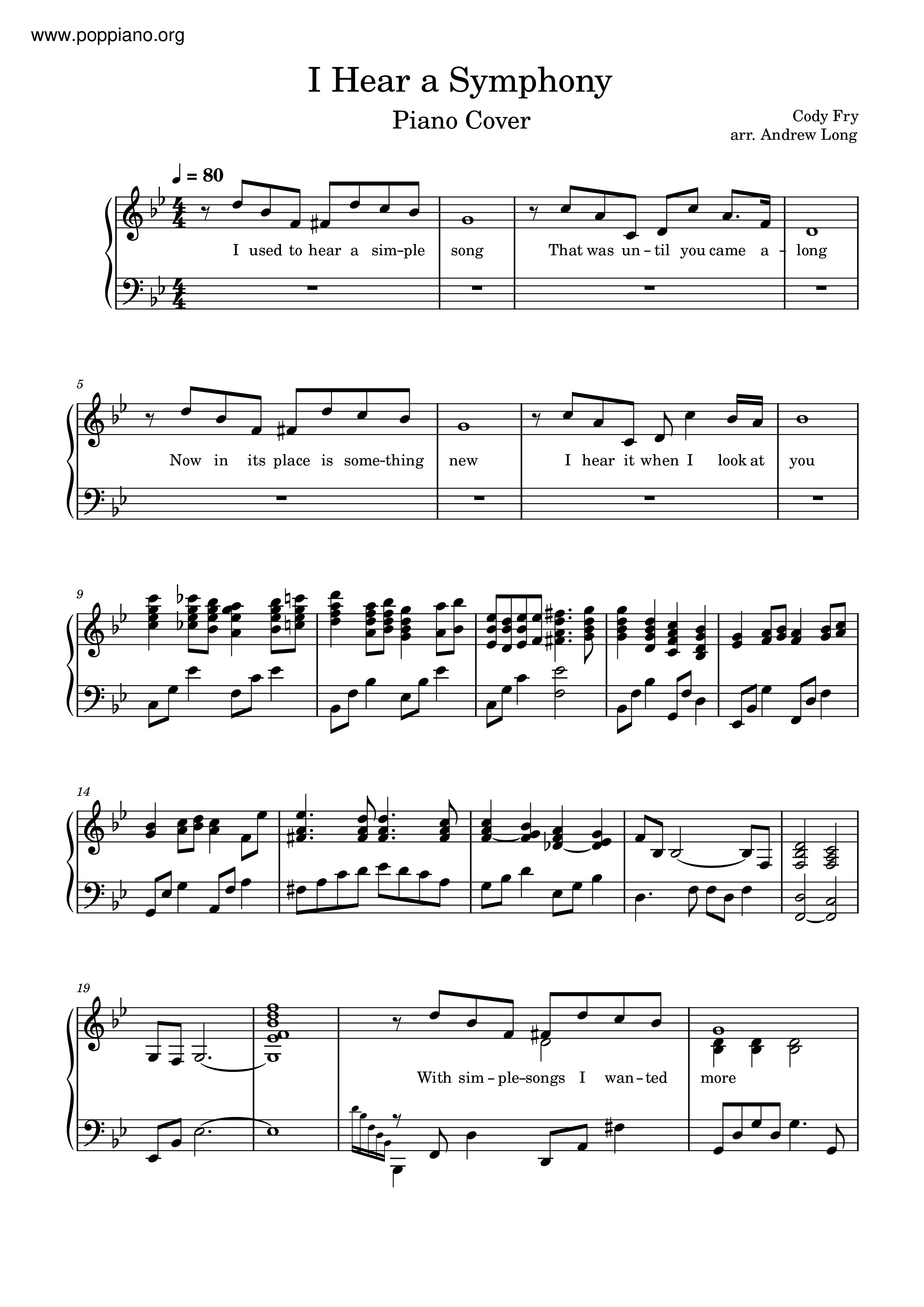 I Hear A Symphony琴譜