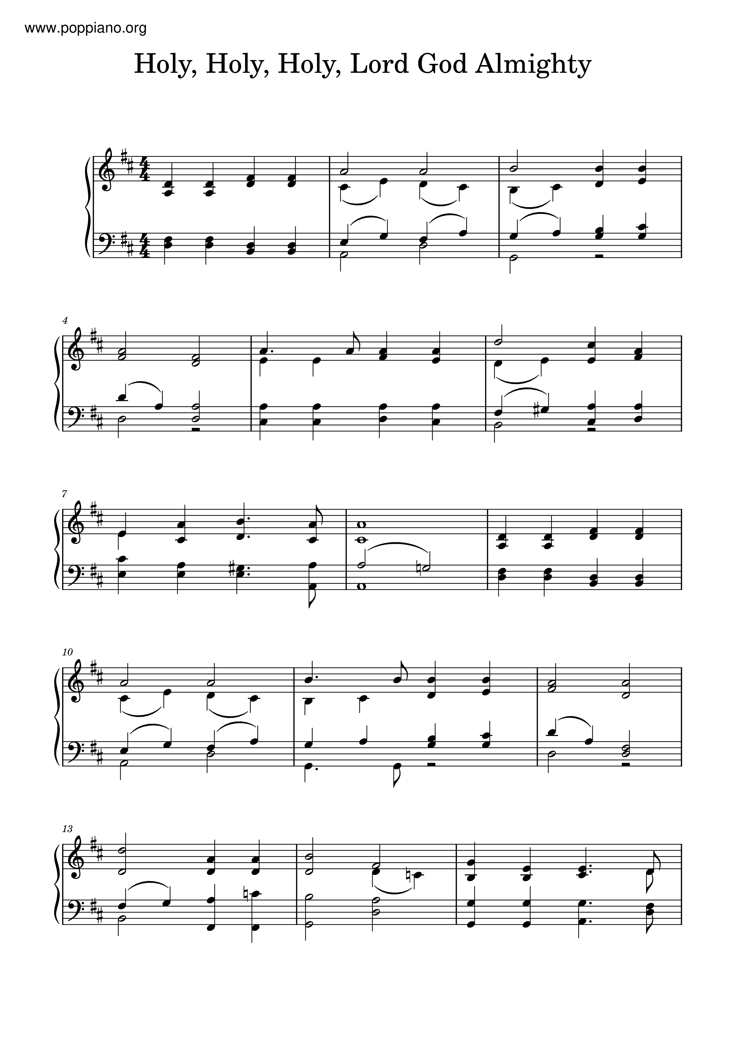 Holy, Holy, Holy! Lord God Almighty琴譜