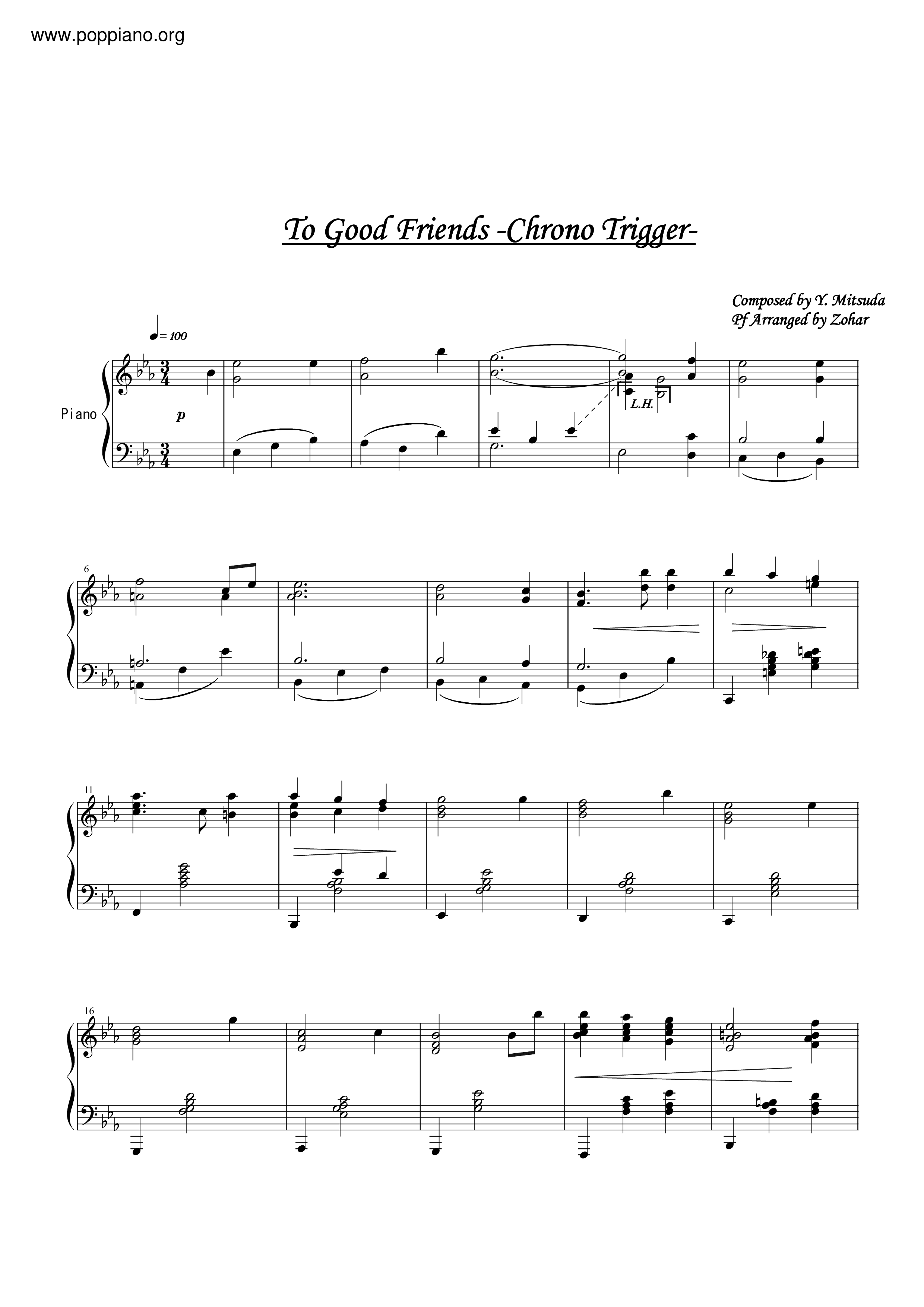 To Good Friend琴譜