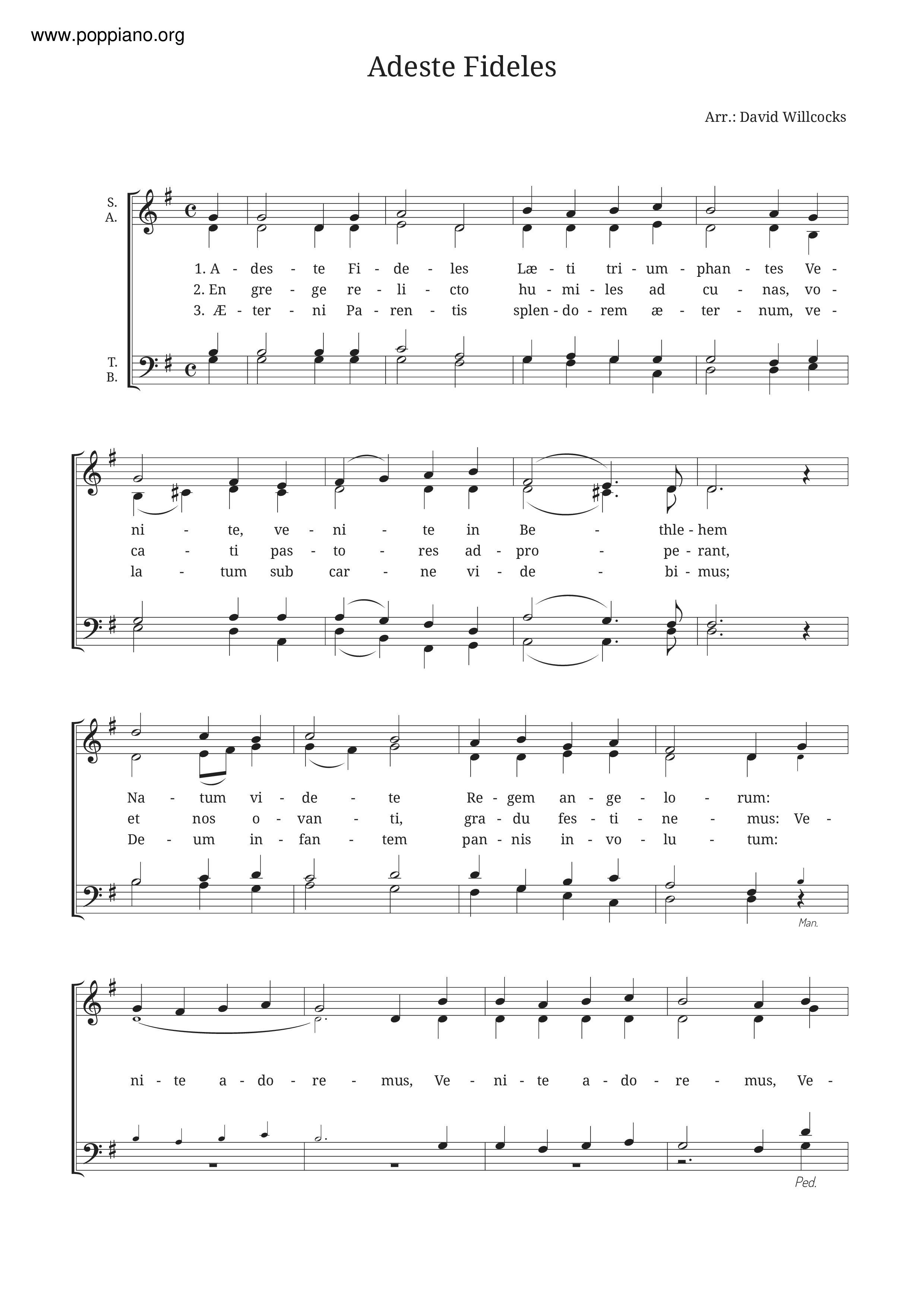 O Come, All Ye Faithful琴譜