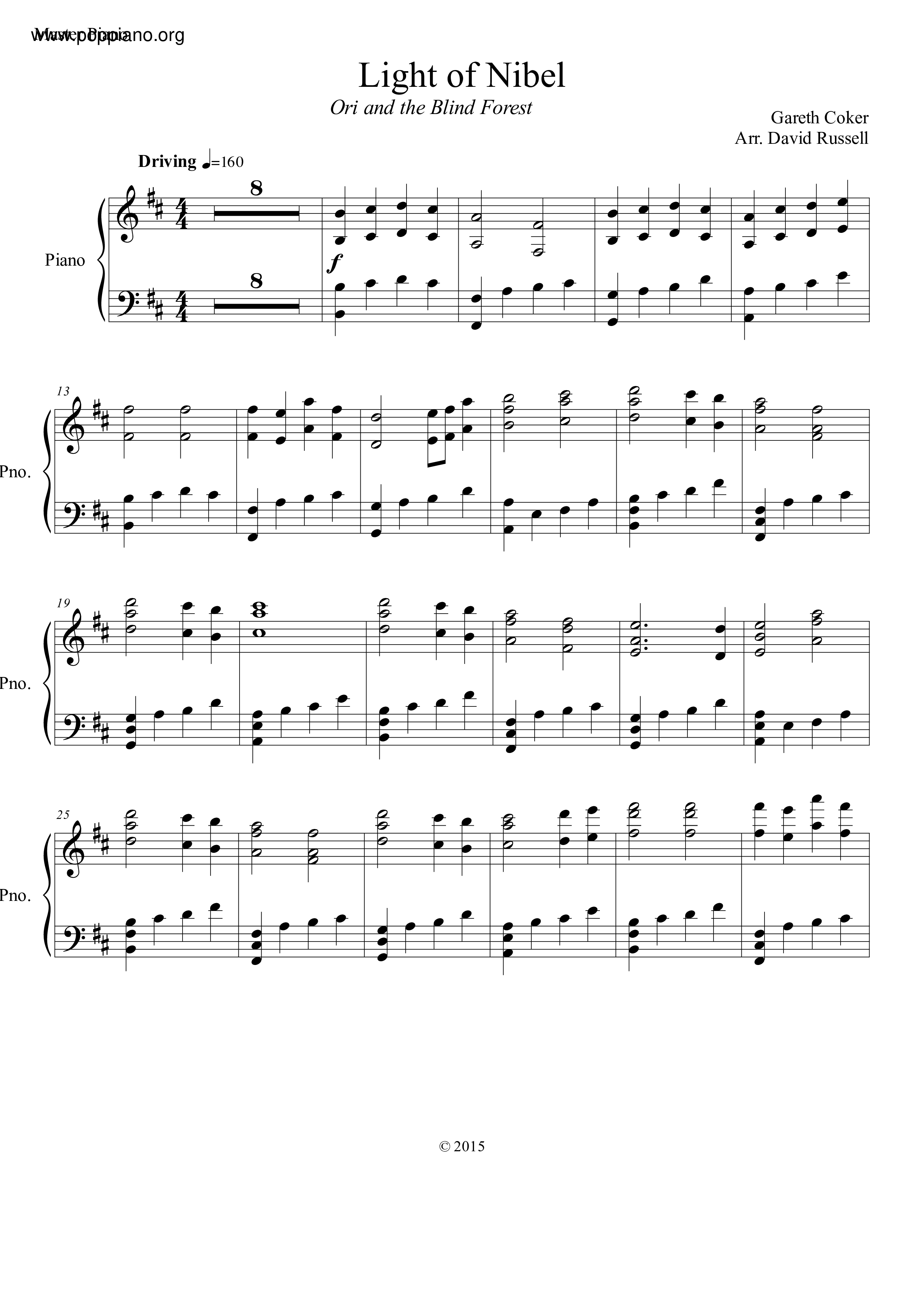 Ori And The Blind Forest - Light Of Nibel琴譜