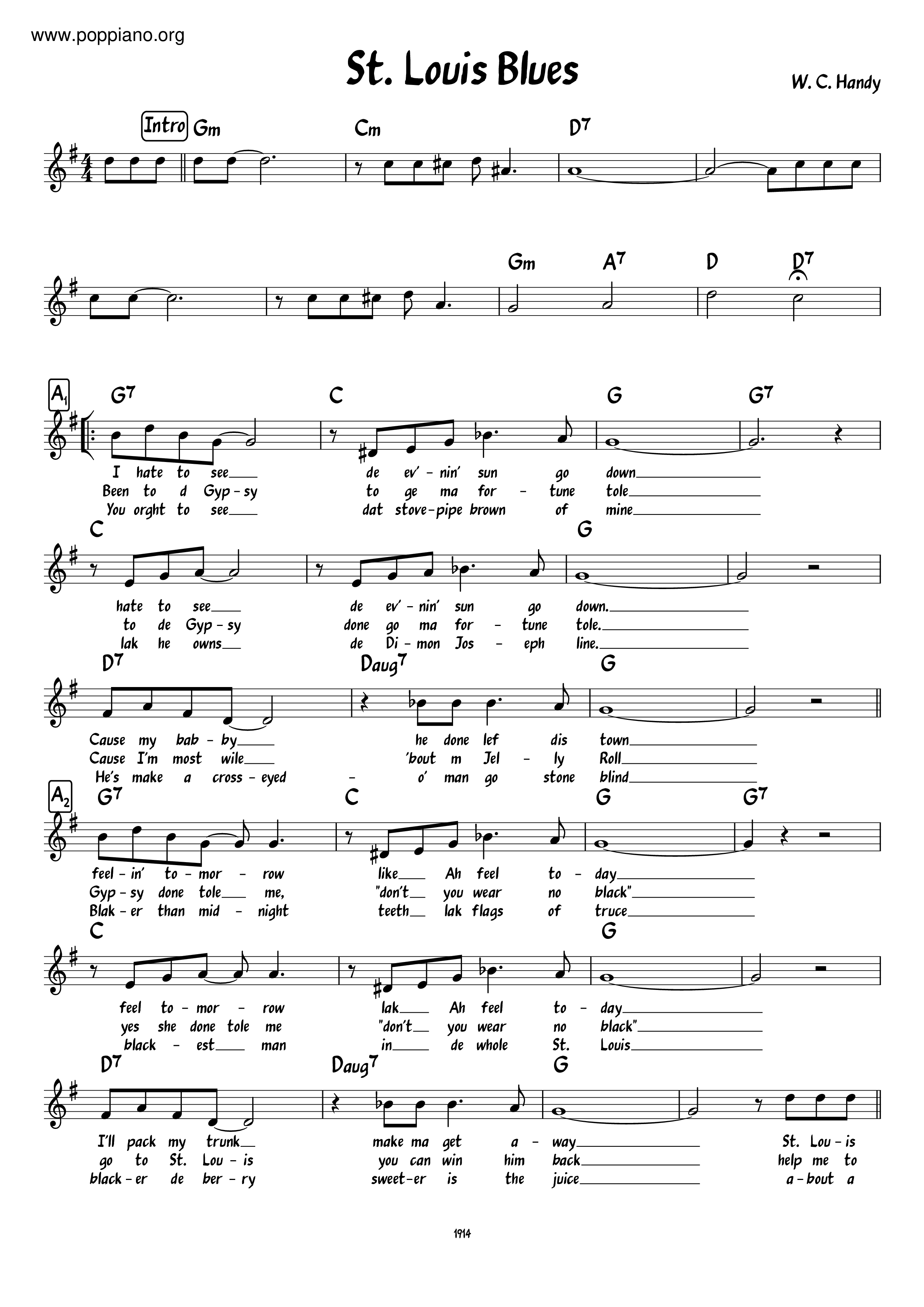 Saint Louis Blues琴譜