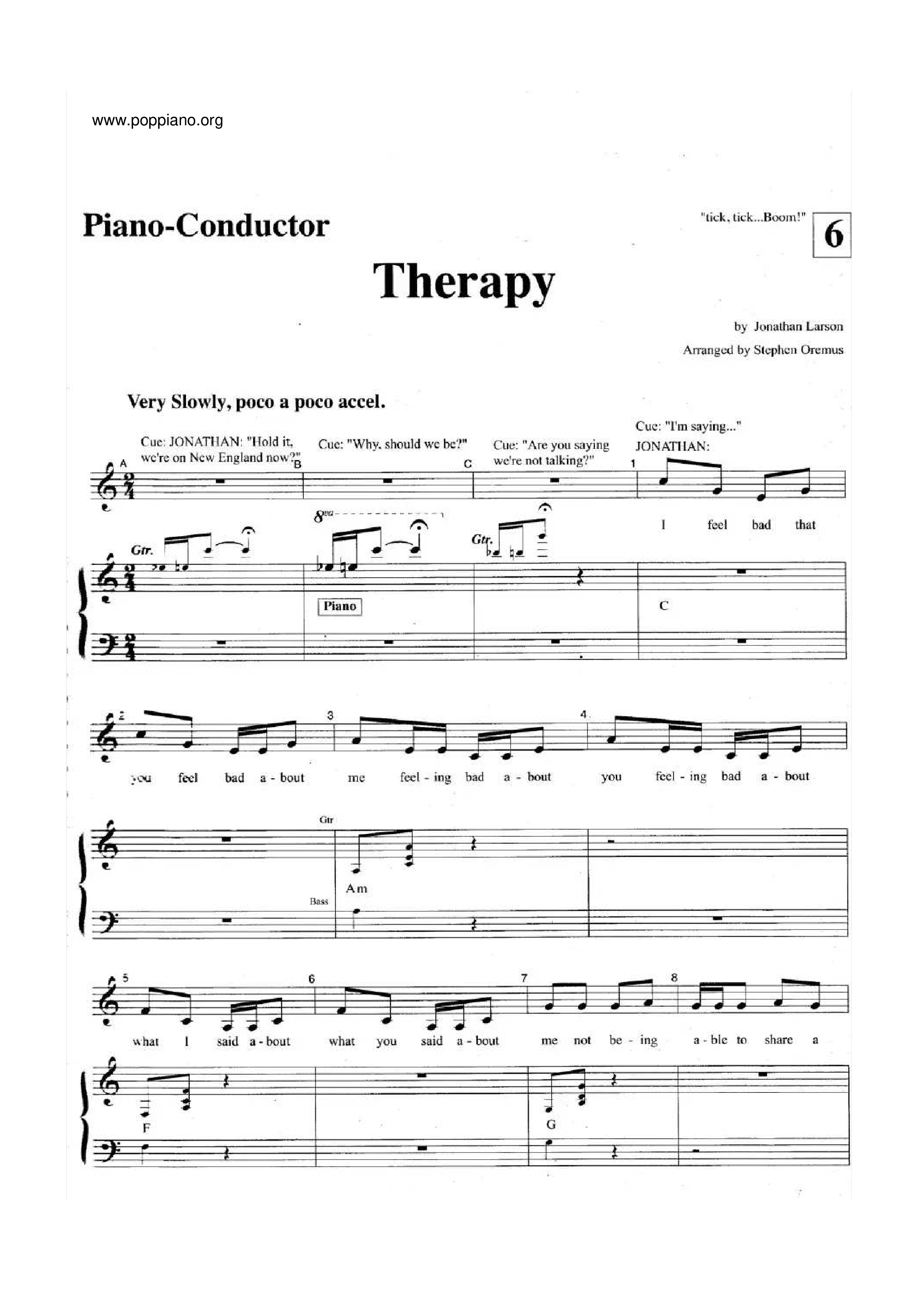 Therapy琴譜