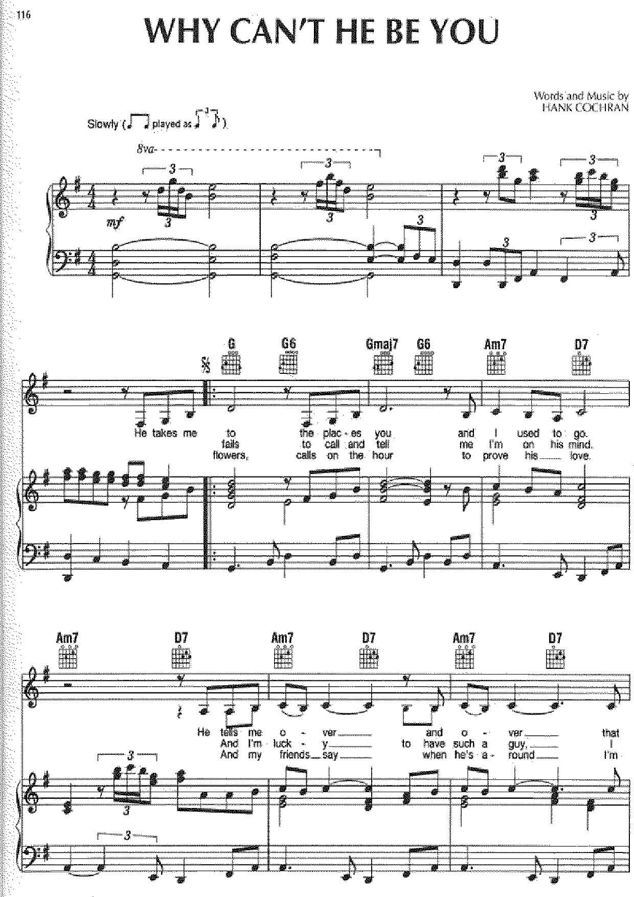 Patsy ClineWhy Can't He Be You 琴譜pdf香港流行鋼琴協會琴譜下載 ★