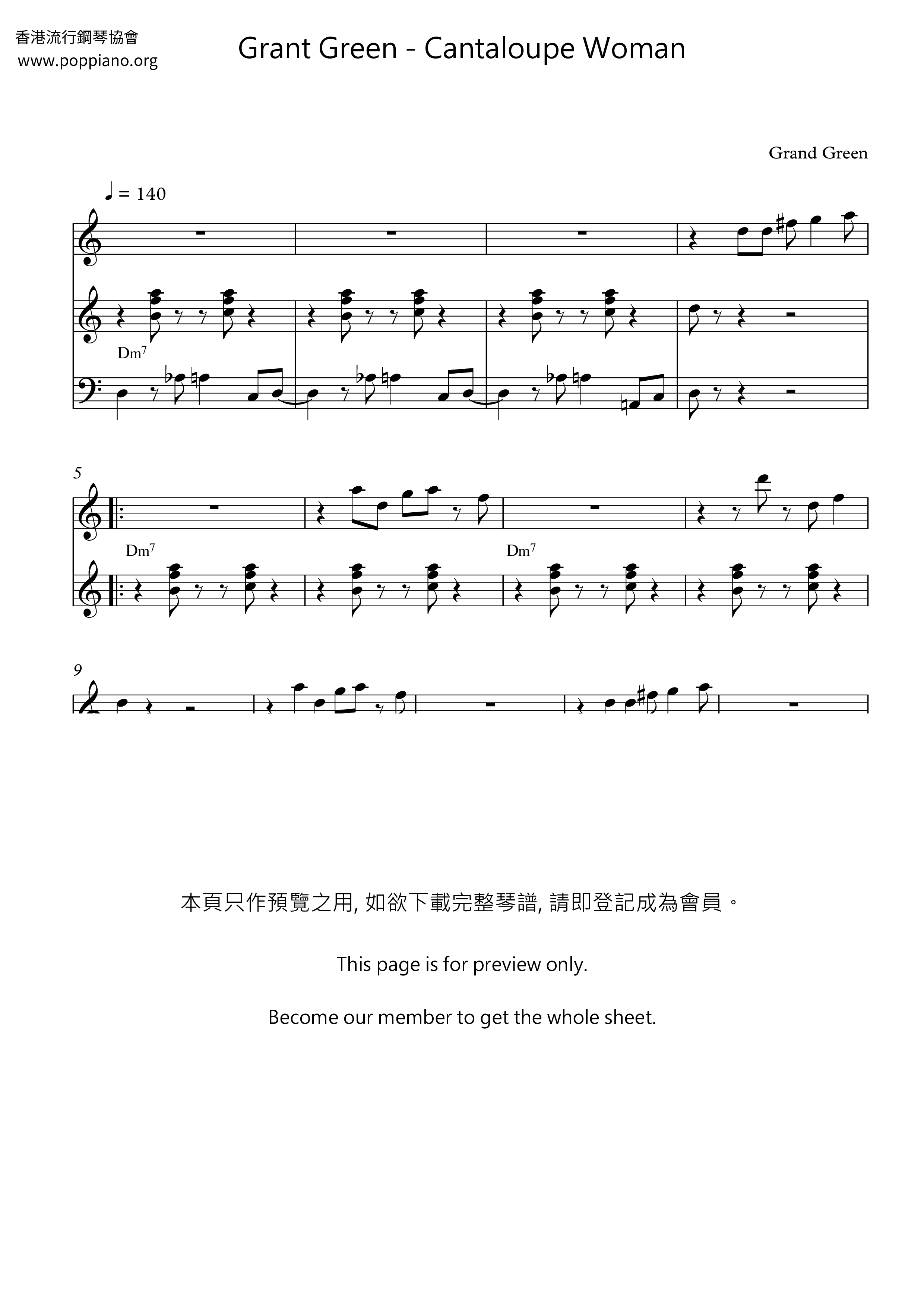 Cantaloupe Woman琴譜