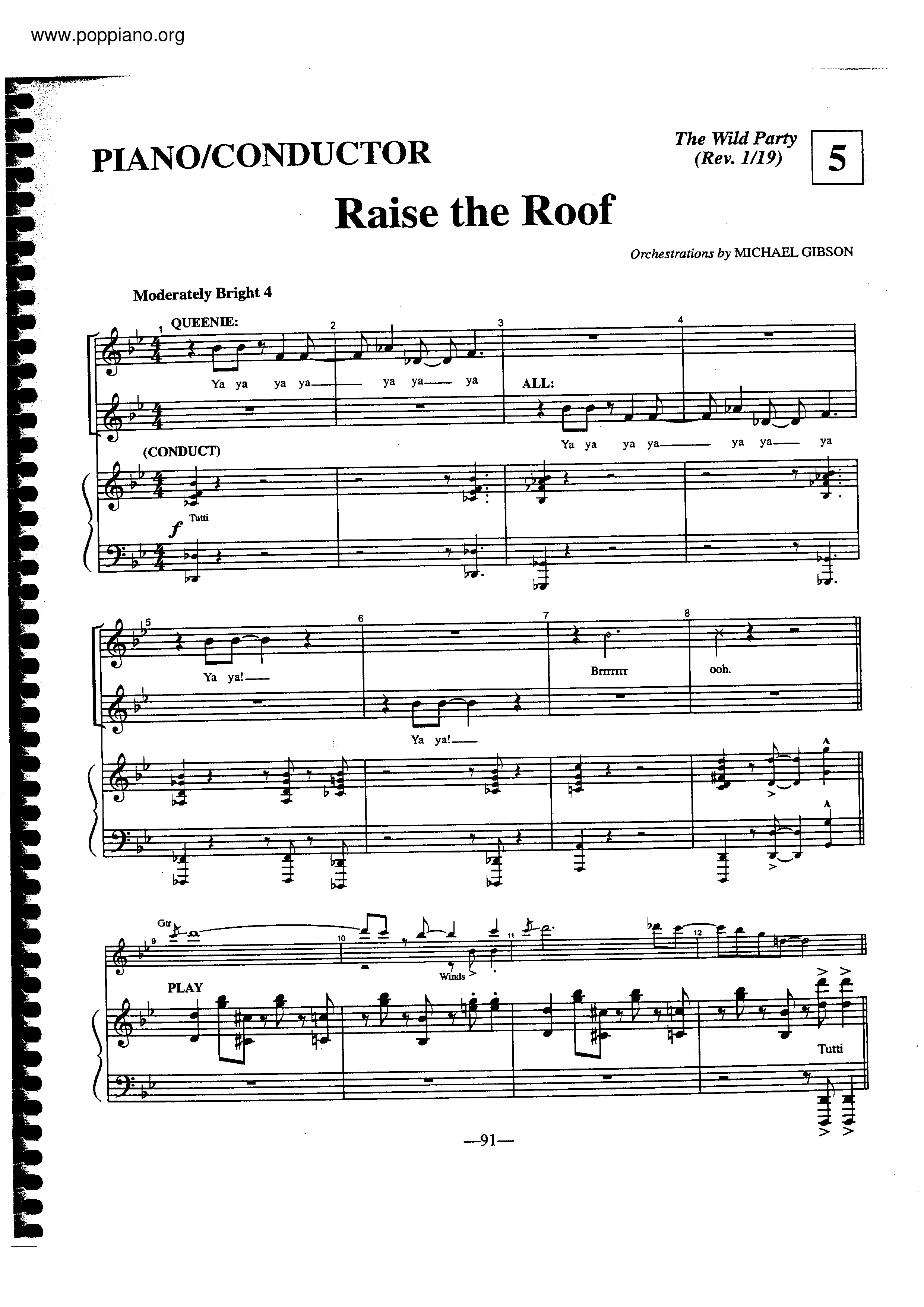 Raise The Roof琴譜