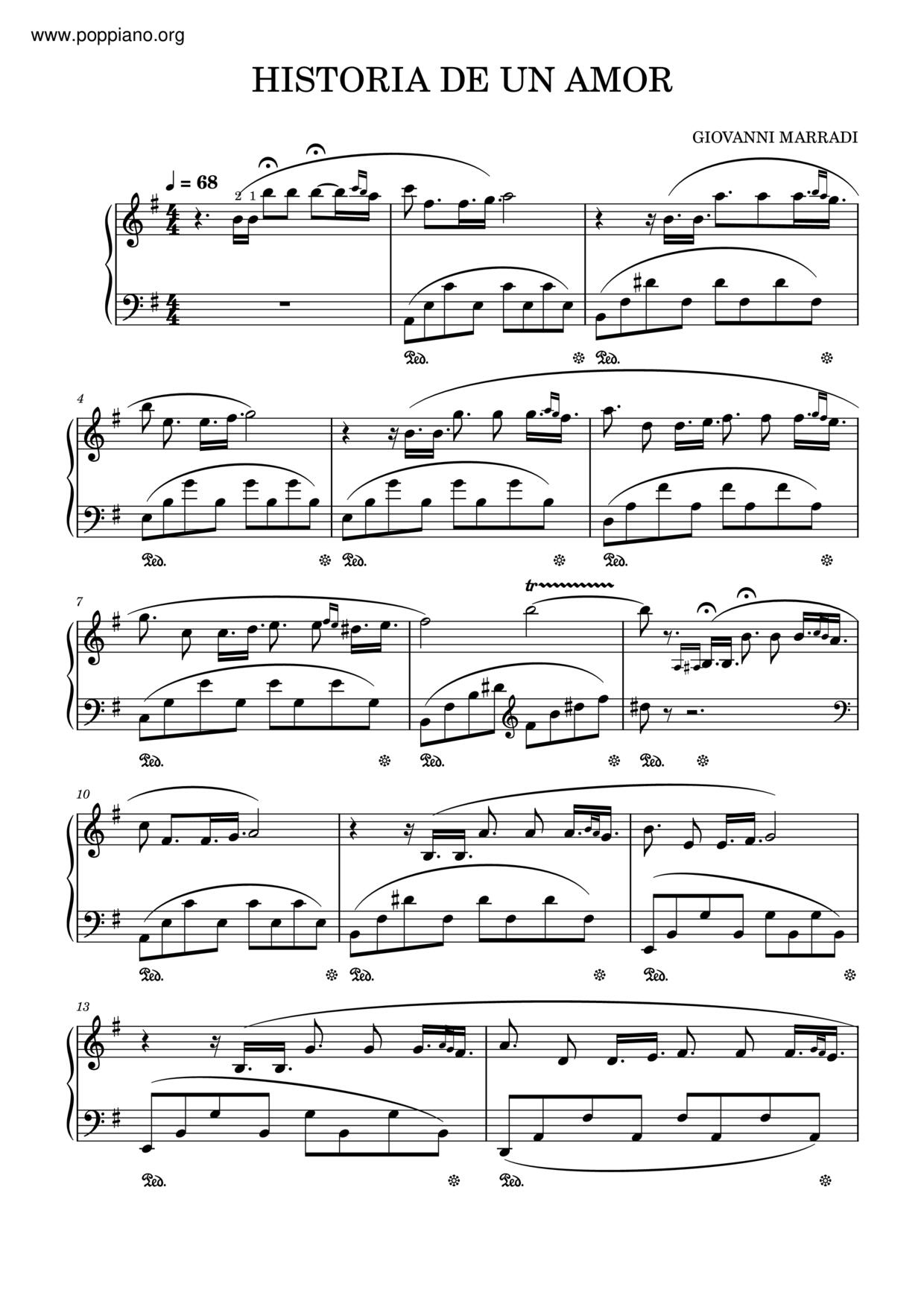 History De Un Amor琴譜