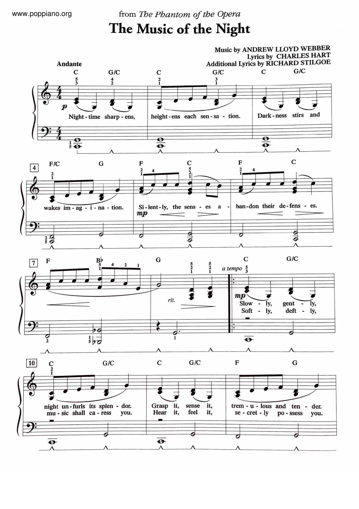 Andrew Lloyd berThe Phantom Of The Opera The Music Of The Night