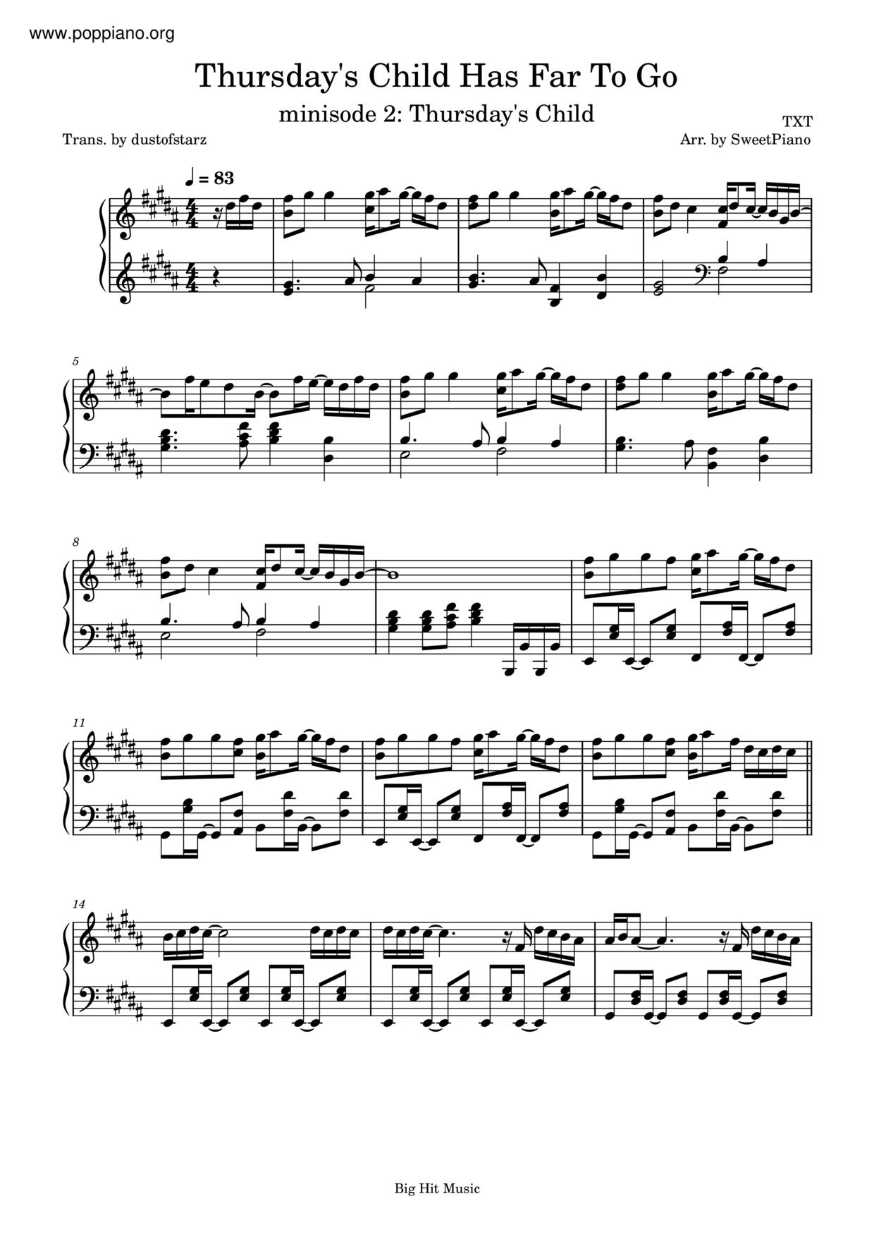 Thursday's Child Has Far To Go琴譜