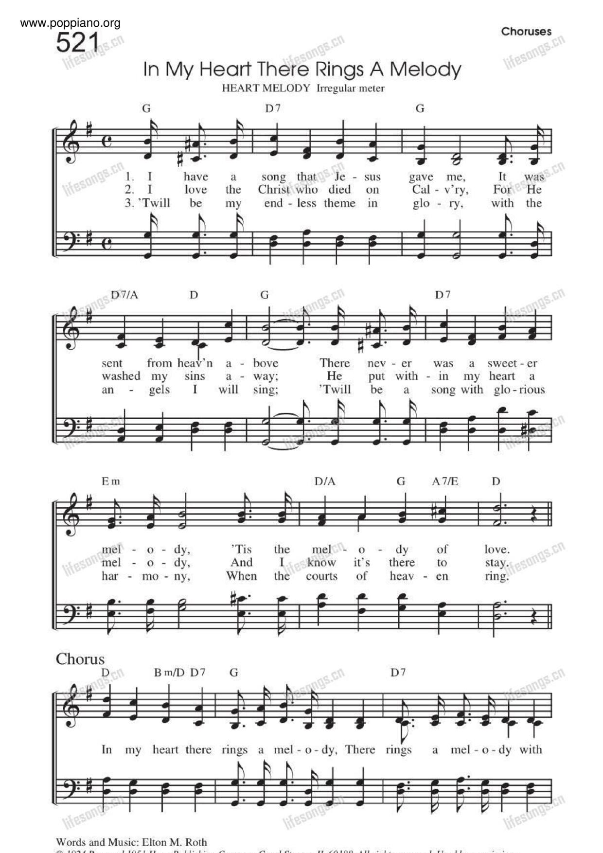 In My Heart There Rings A Melody琴譜