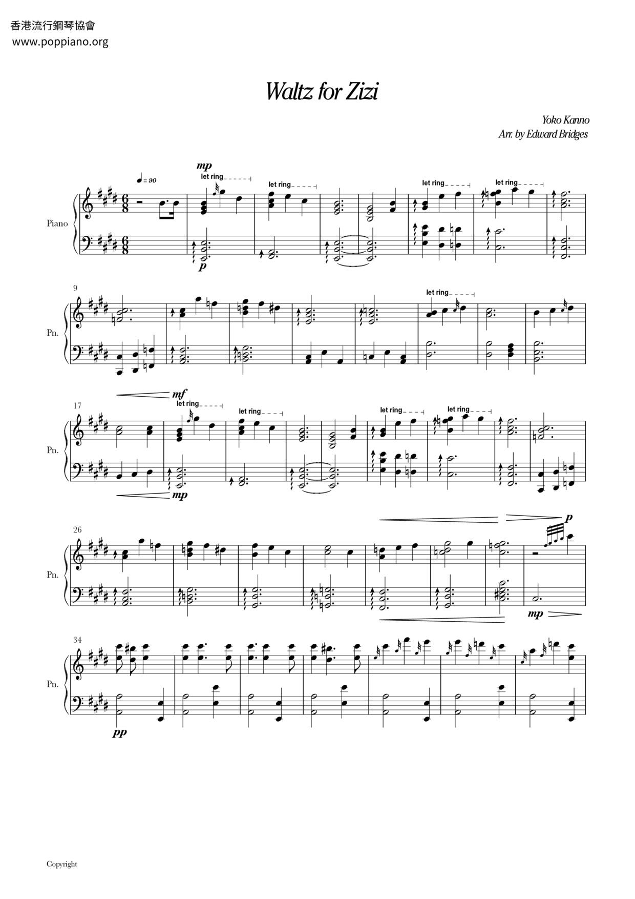 Waltz For Zizi琴譜