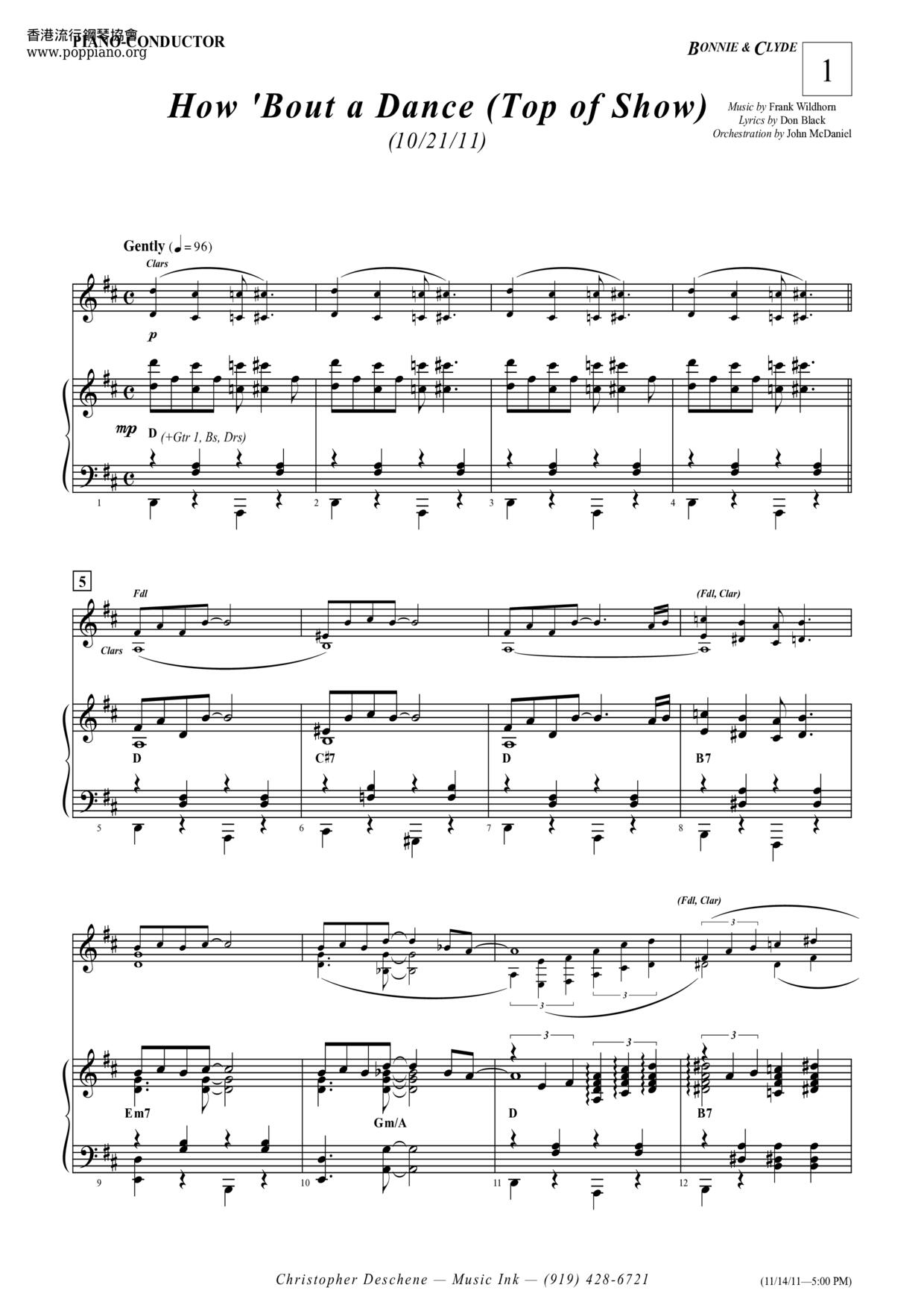 Bonnie And Clyde Score 225 Pages琴譜