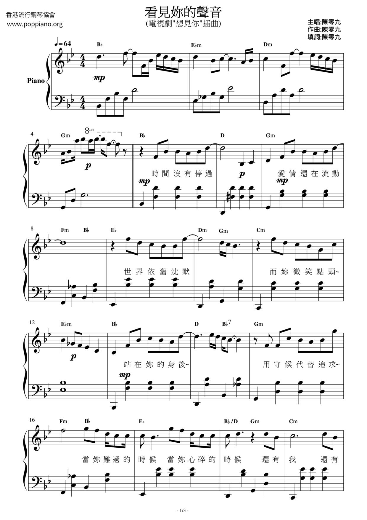 Ku Percaya (pengakuan Iman Rasuli)琴譜
