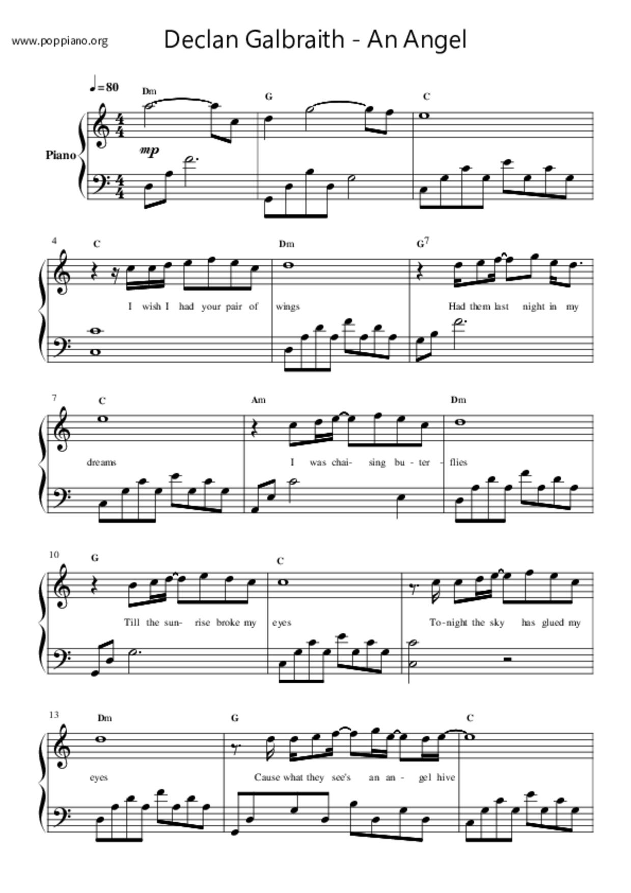 An Angel琴譜