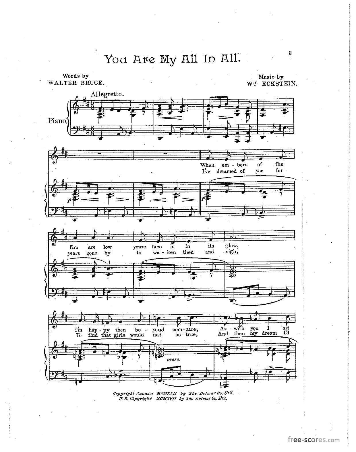 You Are My All In Allピアノ譜