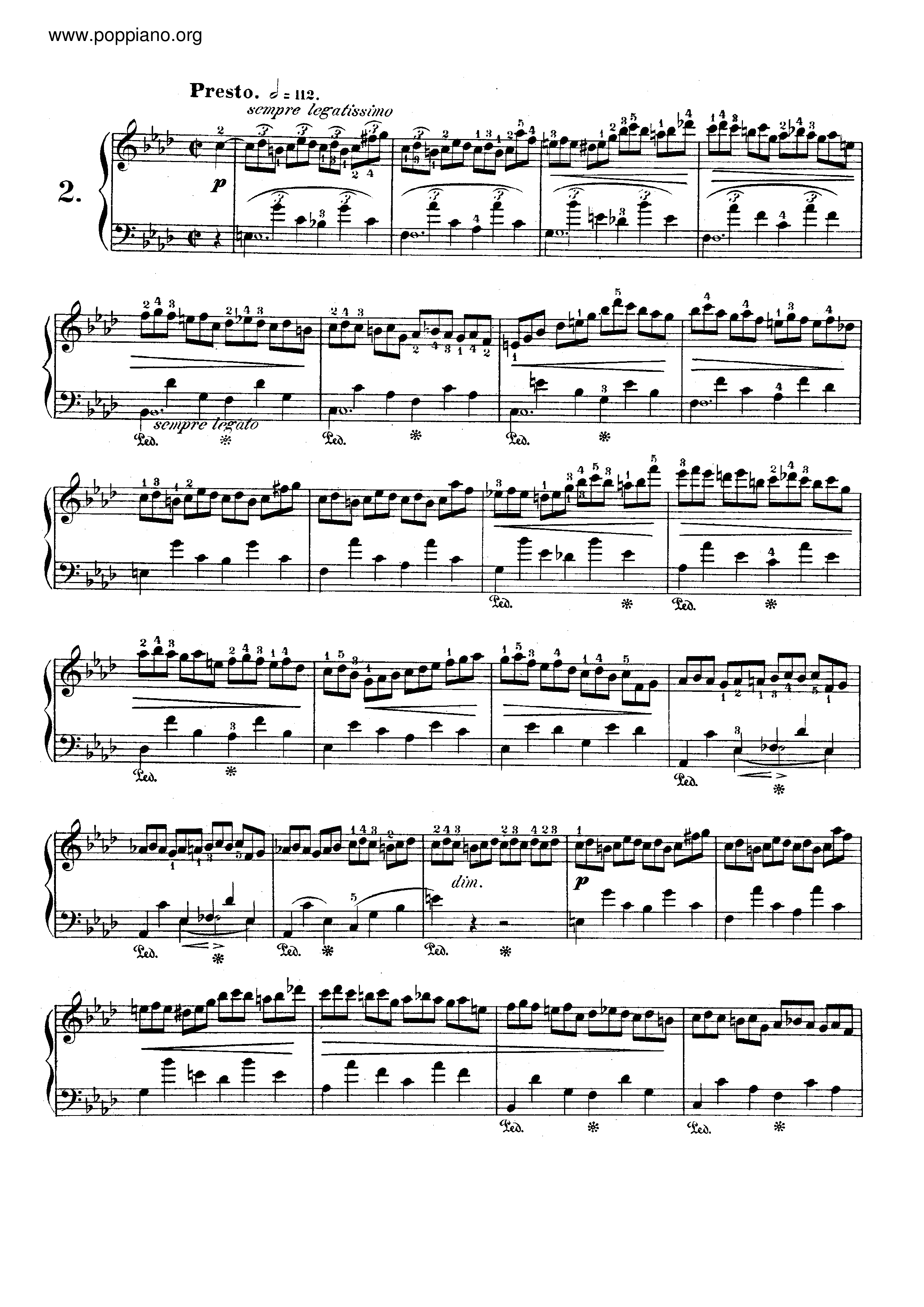 Op. 25, Etude No. 2ピアノ譜