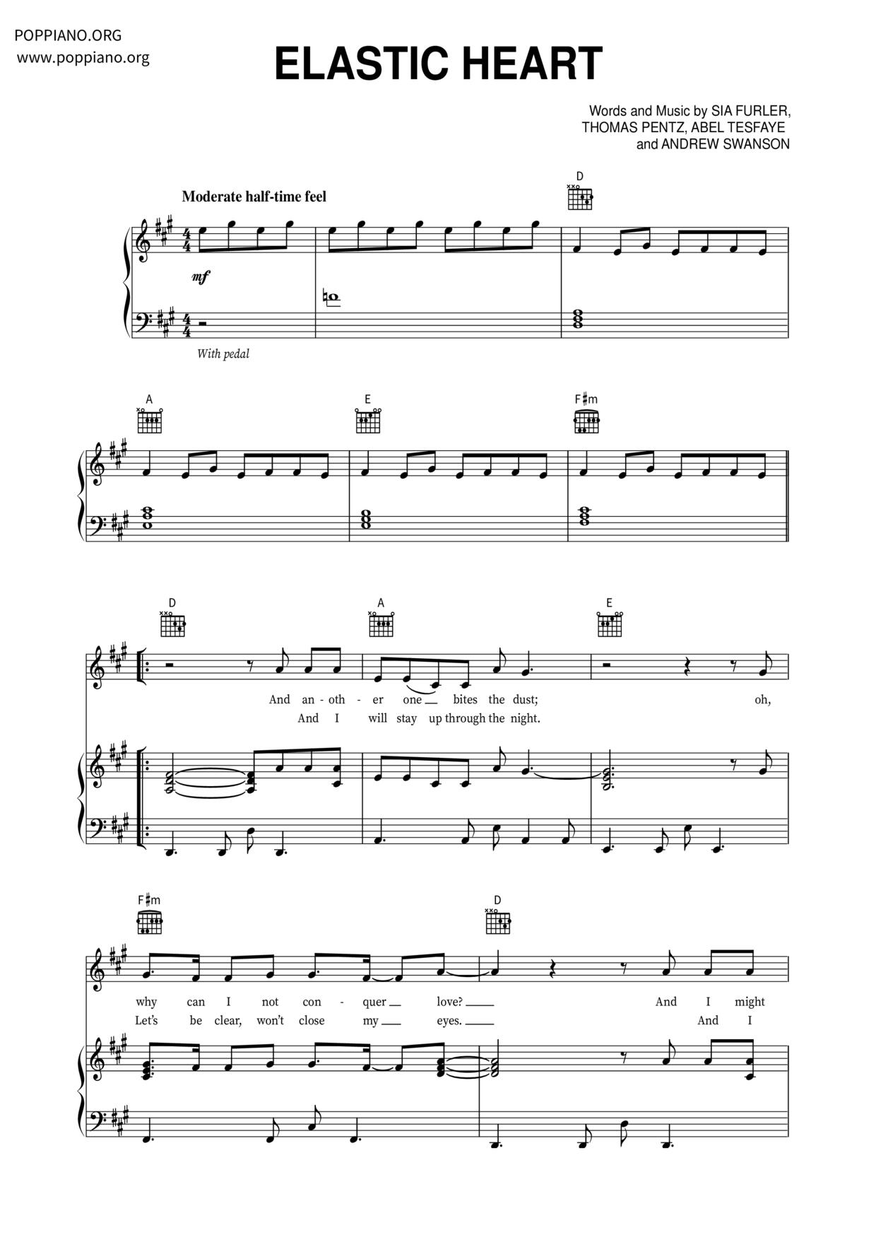 Elastic Heartピアノ譜