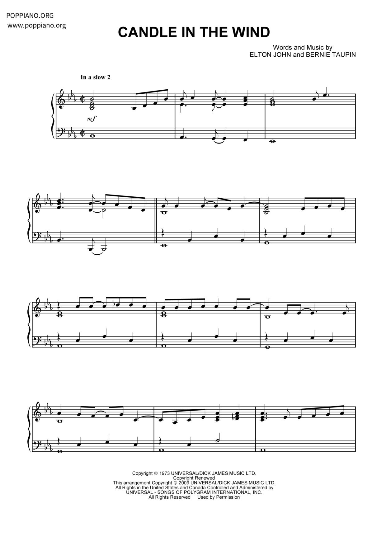 Candle In The Windピアノ譜