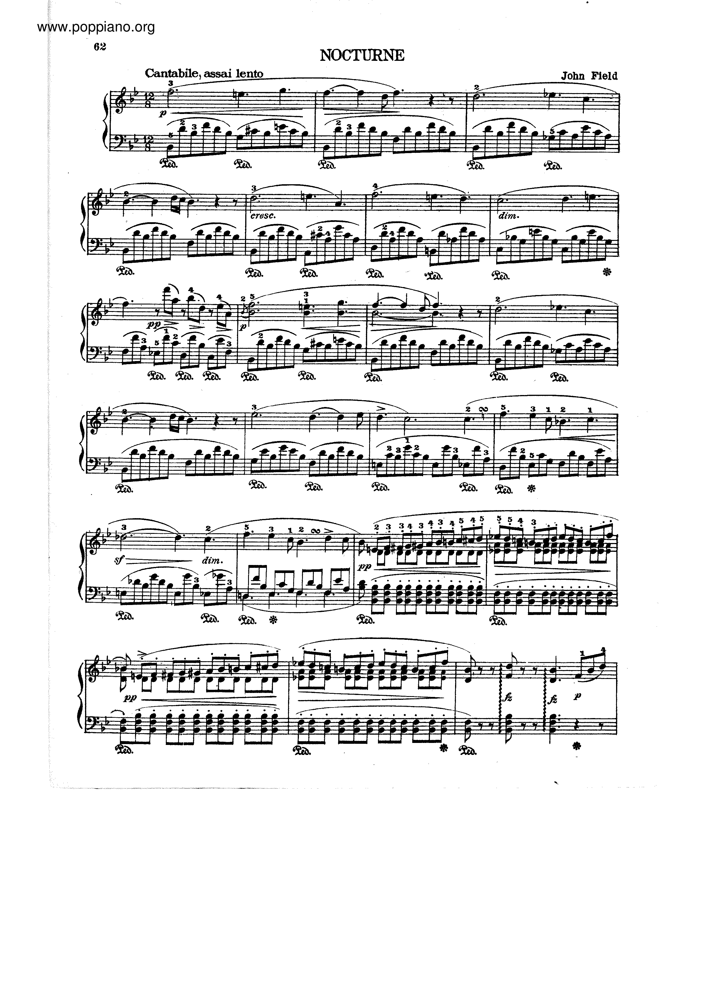 Nocturne No.5 in B Flat Majorピアノ譜