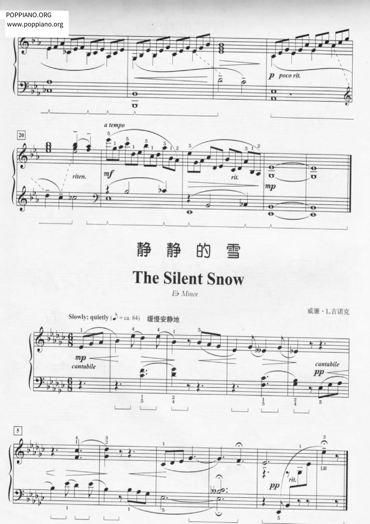 The Silent Snowピアノ譜