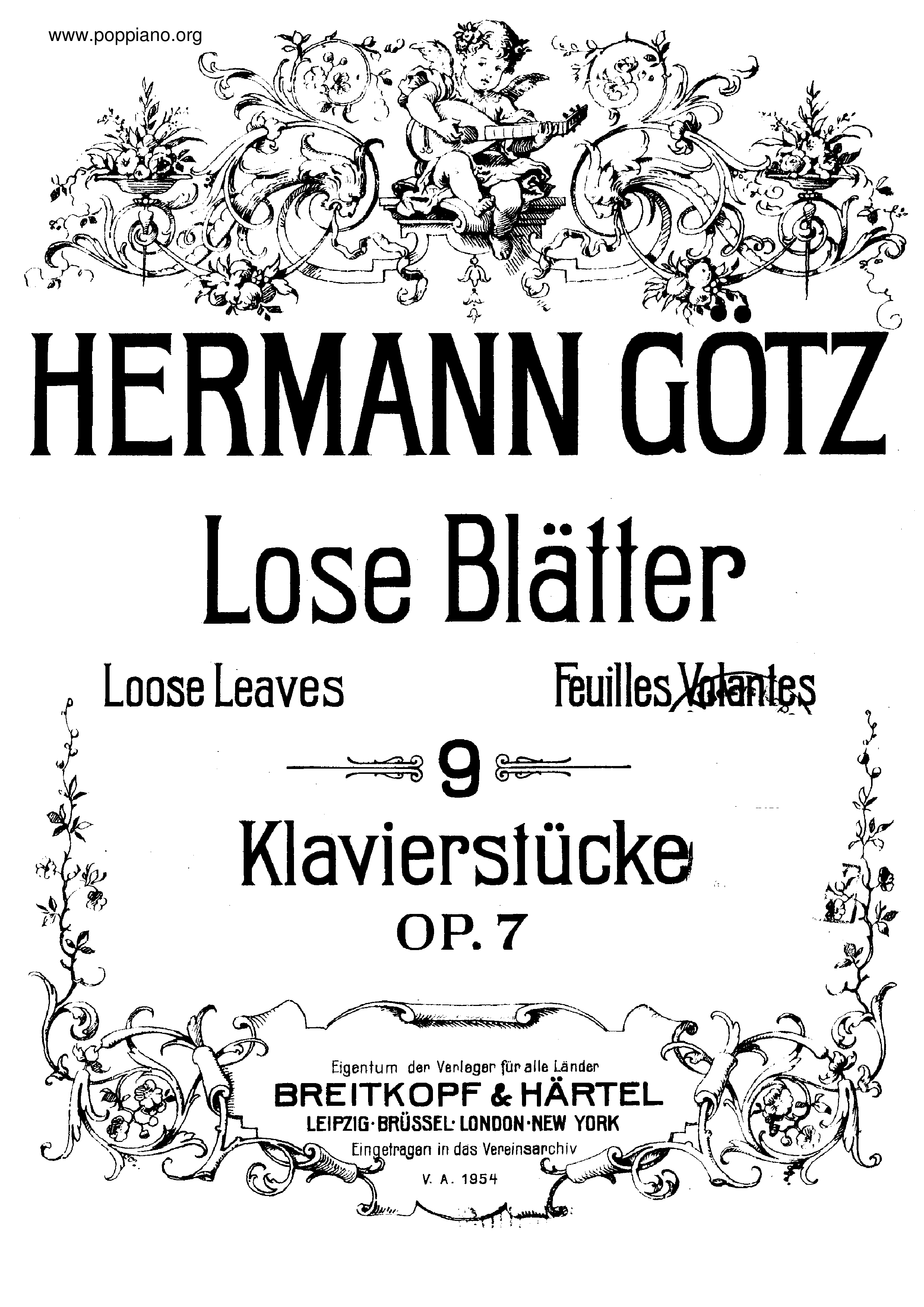 9 Lose Blatter, Op.7ピアノ譜
