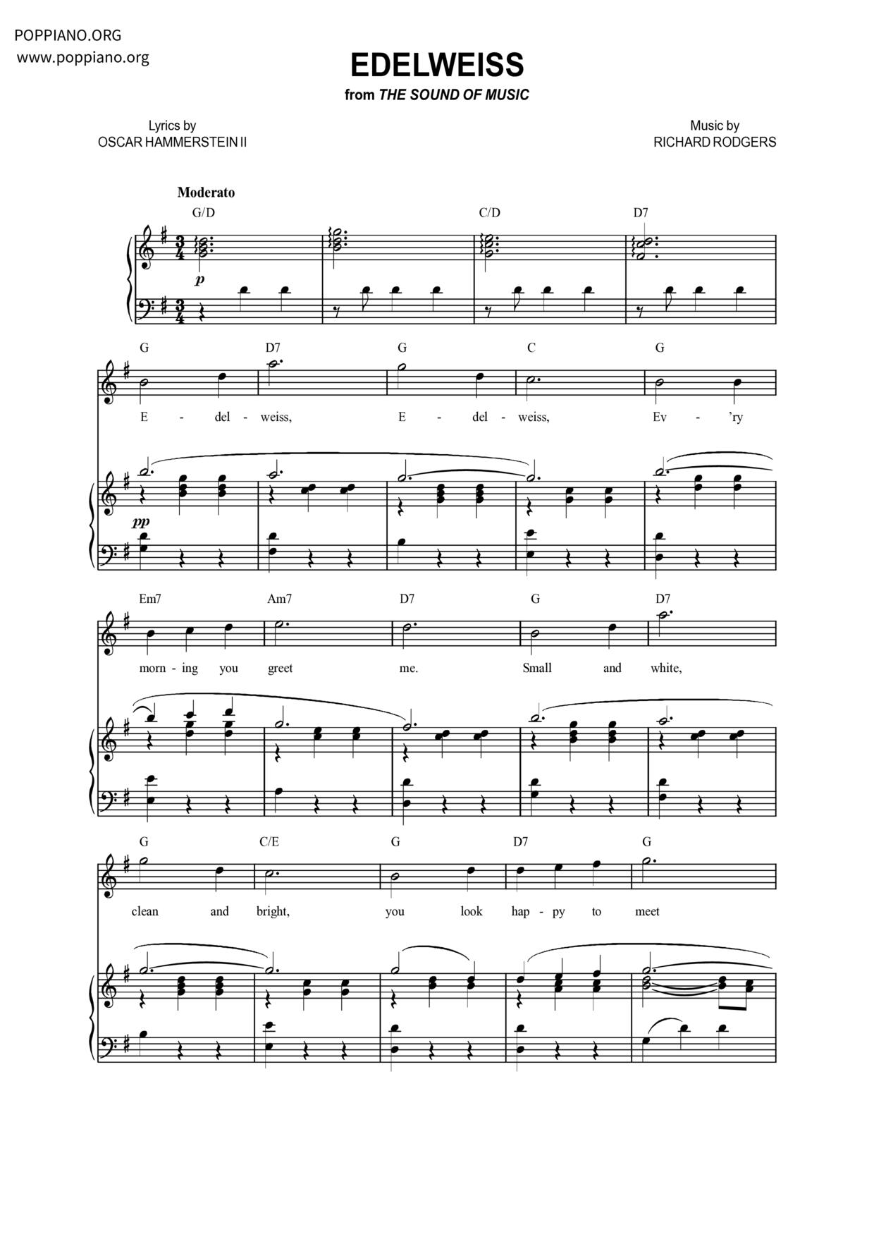 The Sound of Music - Edelweissピアノ譜